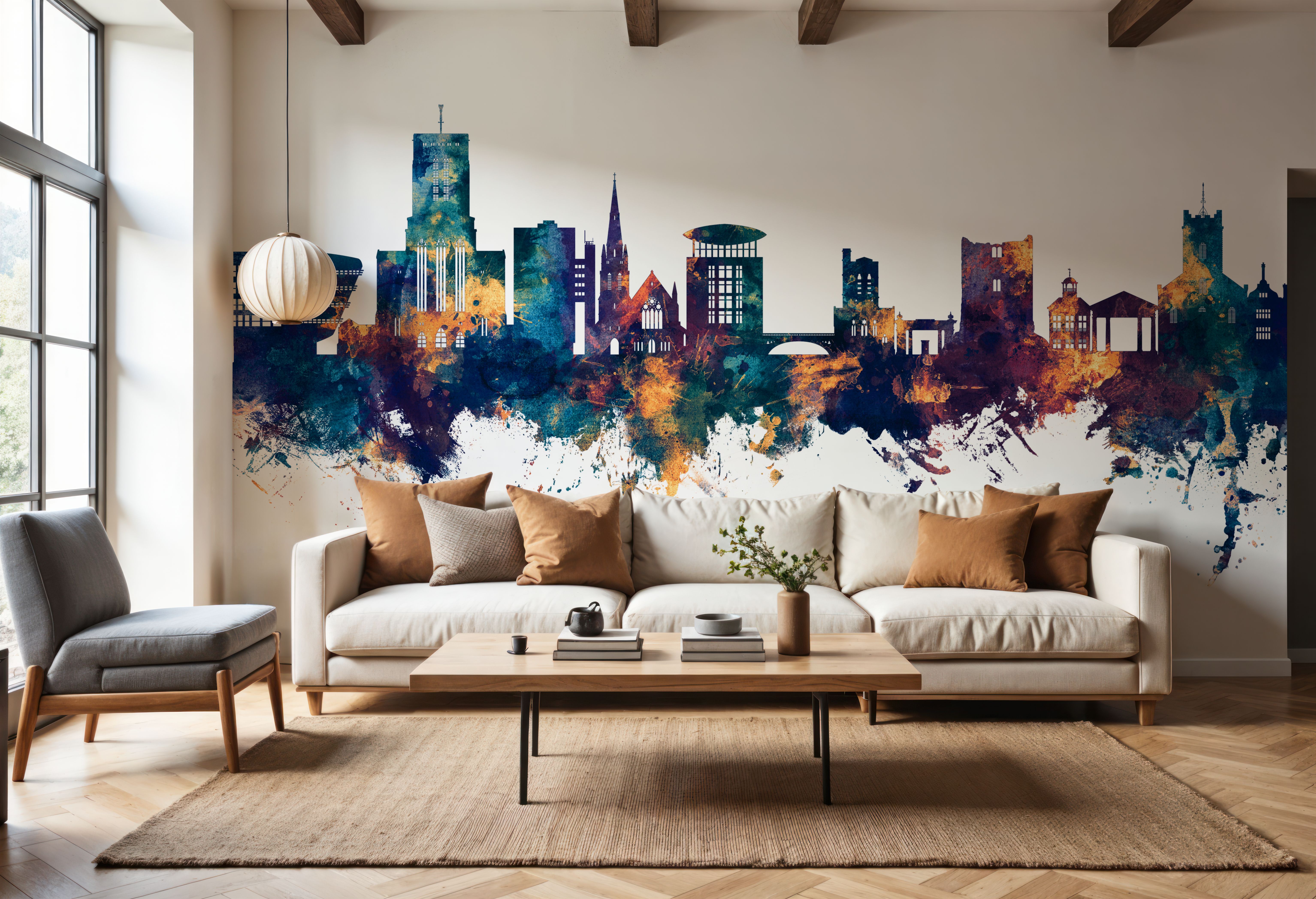 Guildford England Skyline Blue & Bronze