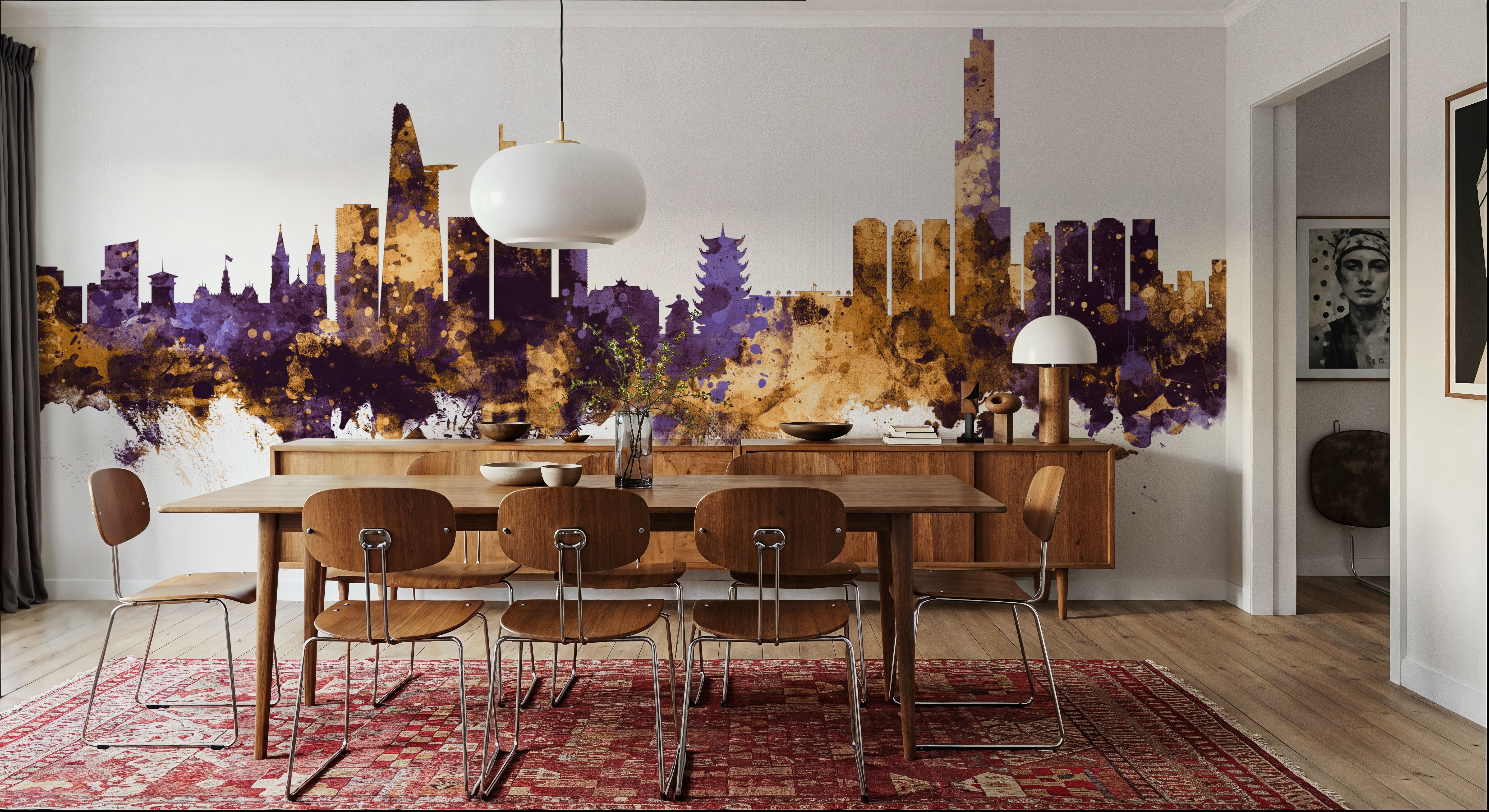 Ho Chi Minh City Vietnam Skyline Purple & Gold