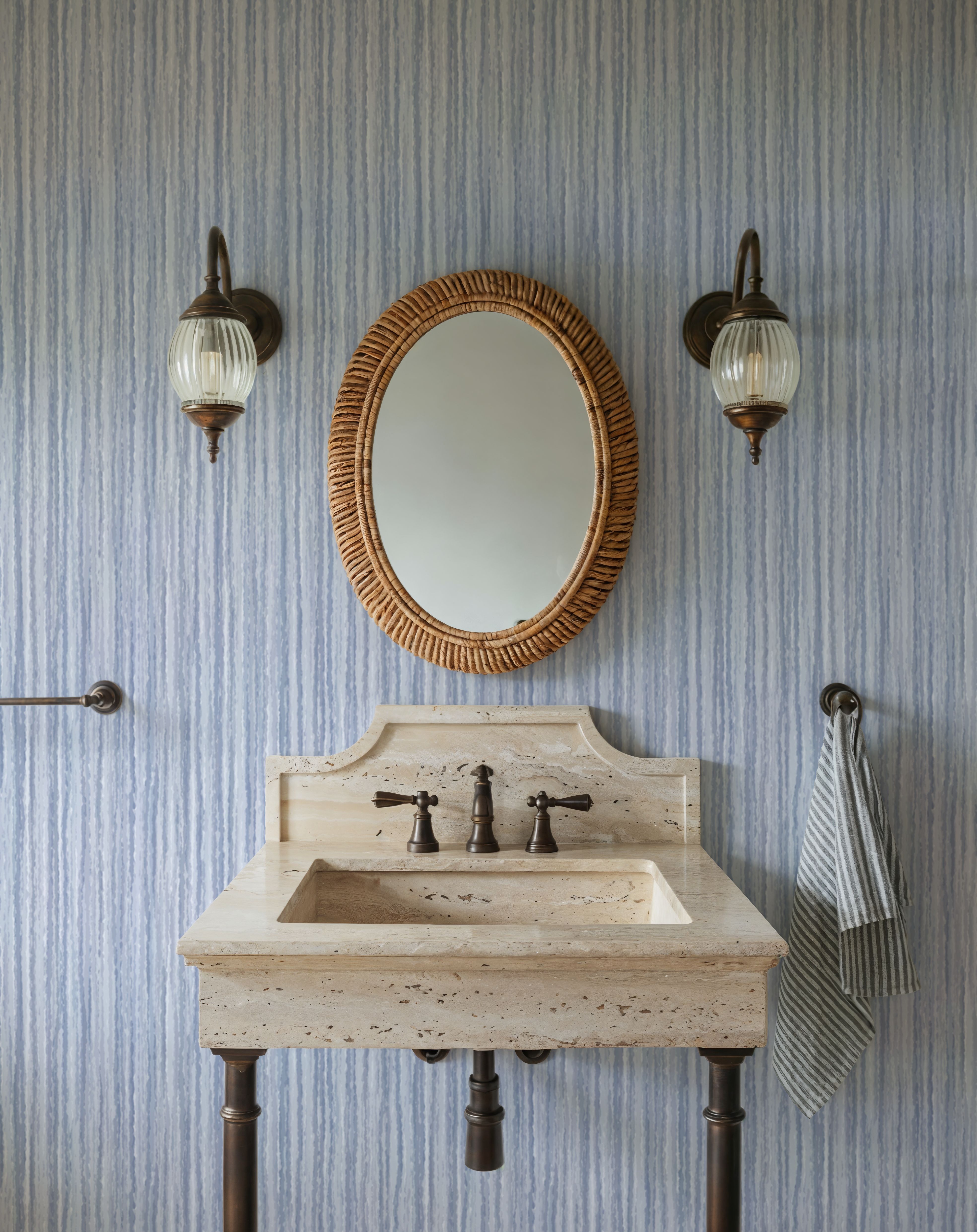 Textured Lines, French Blue