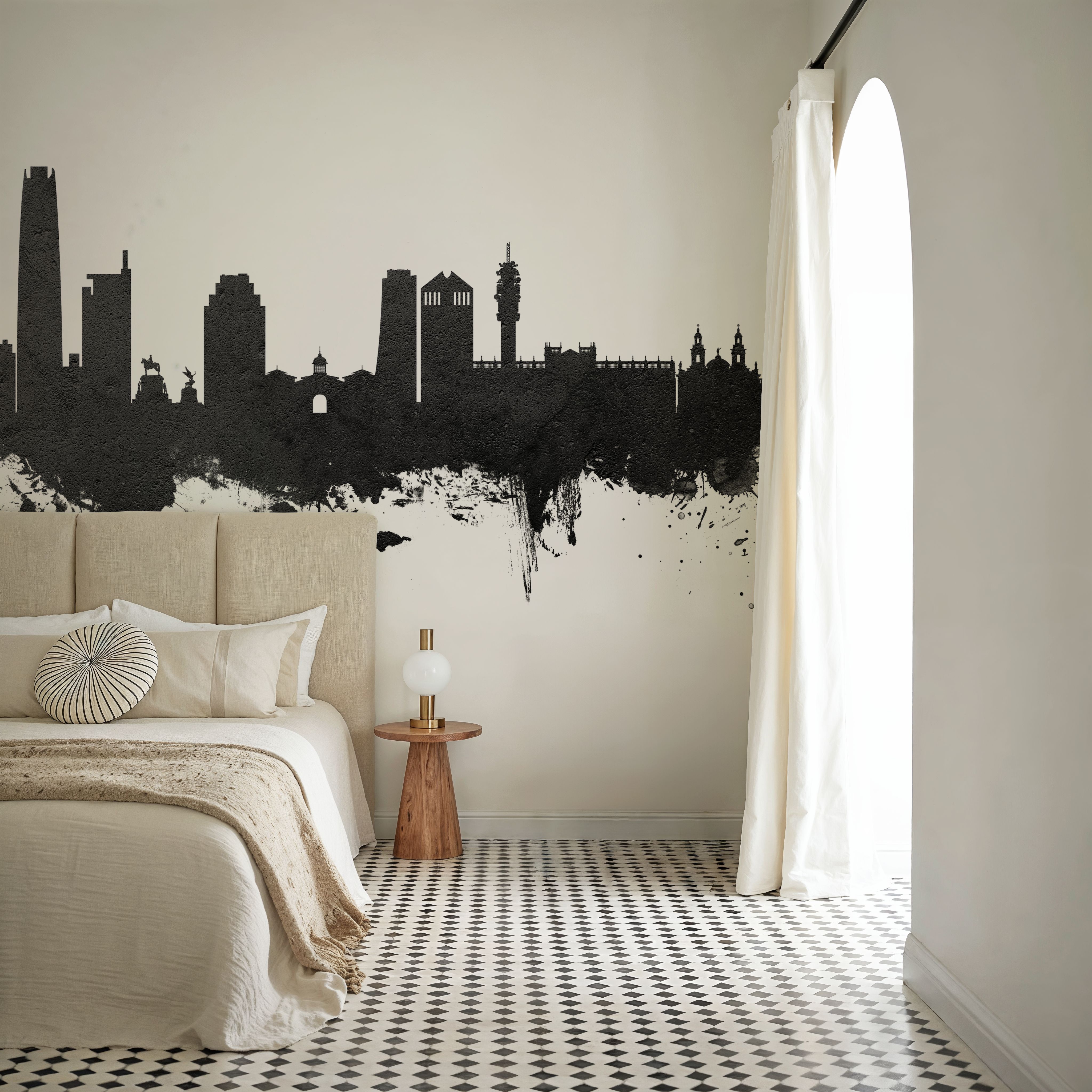 Santiago de Chile Skyline Black & White