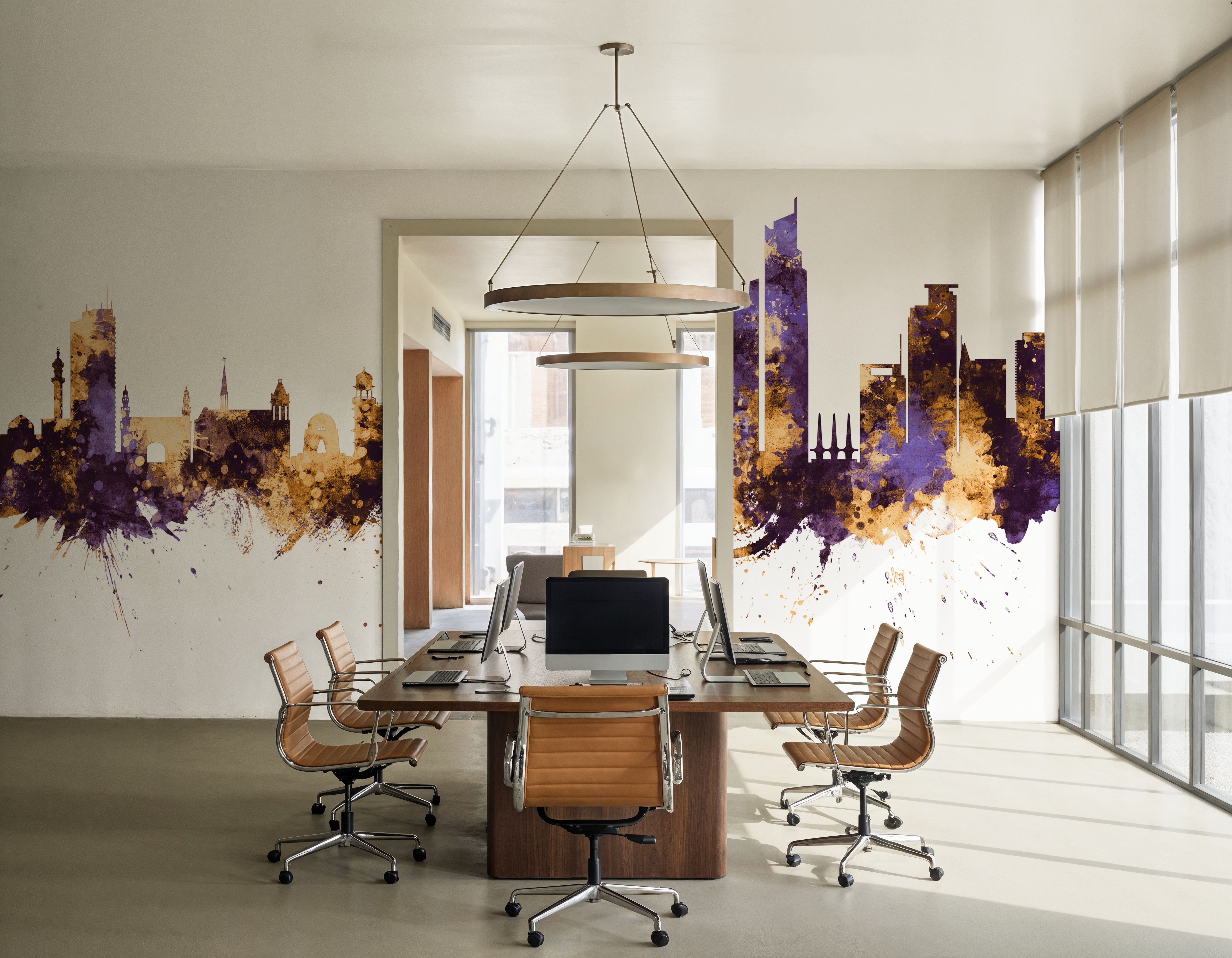 Karachi Pakistan Skyline Purple & Gold