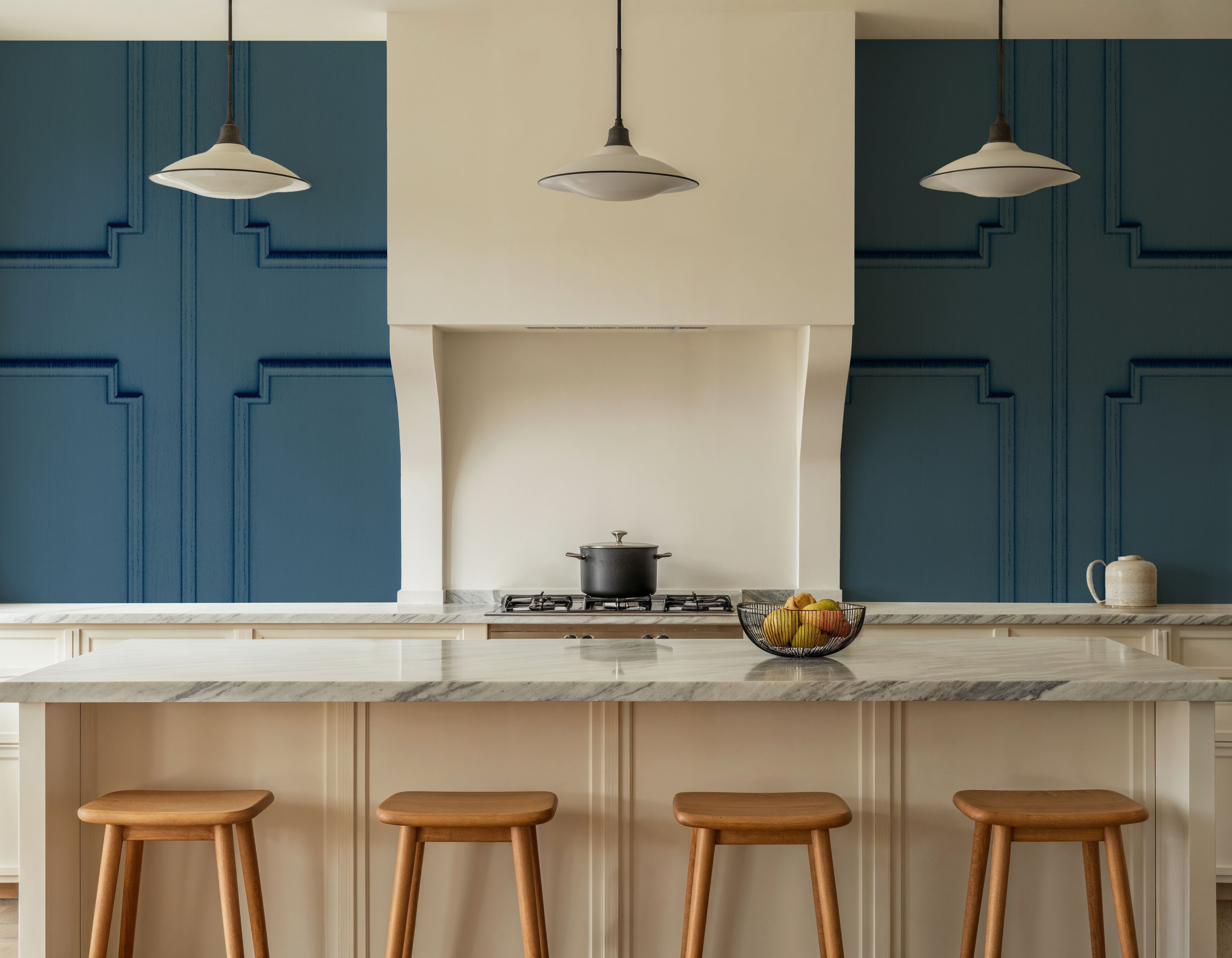 Faux Wall Panel Moulding, Sky Blue