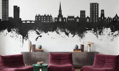 Bedford England Skyline Black & White