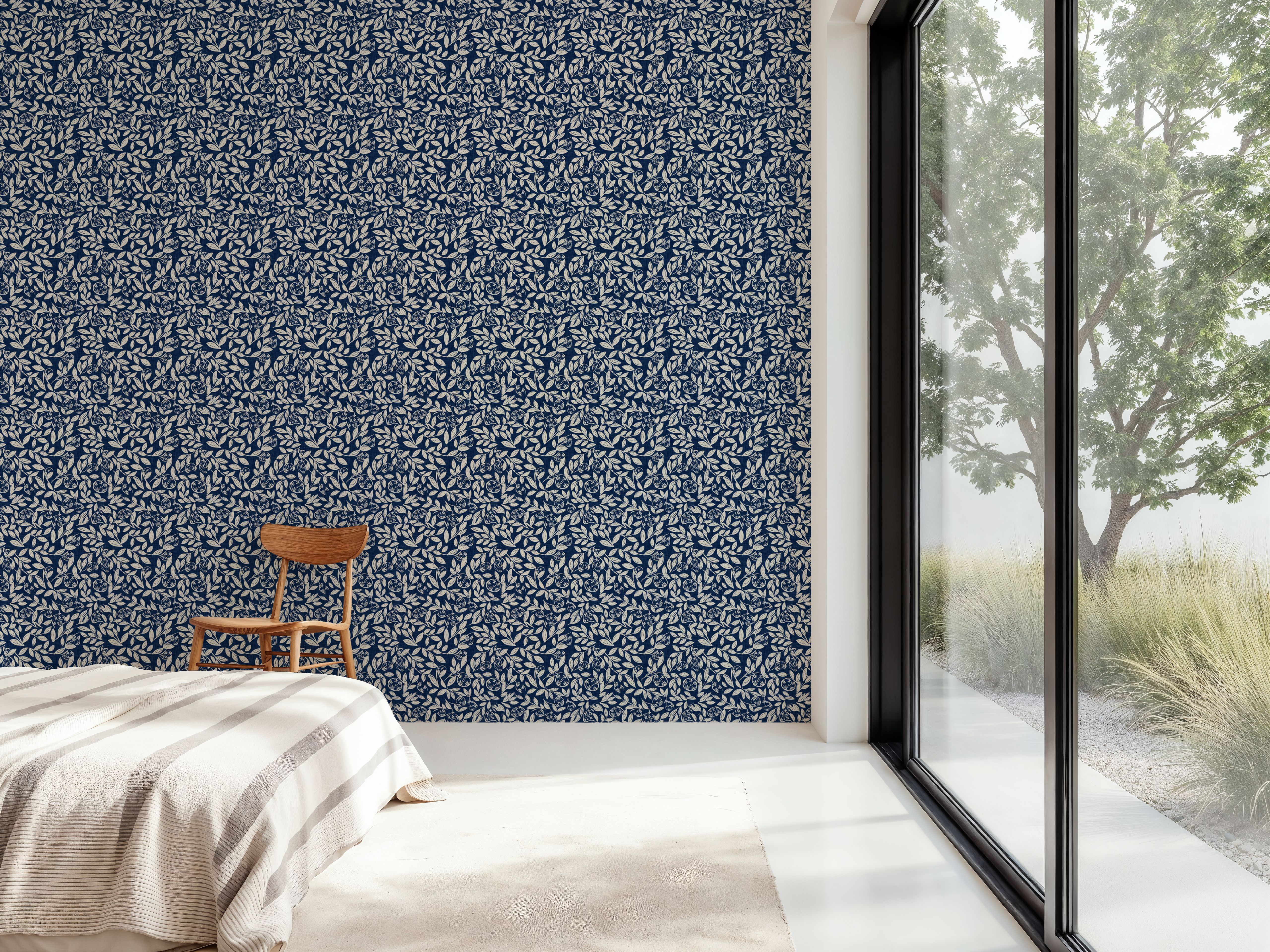 Hedge in Bloom, Indigo Blue