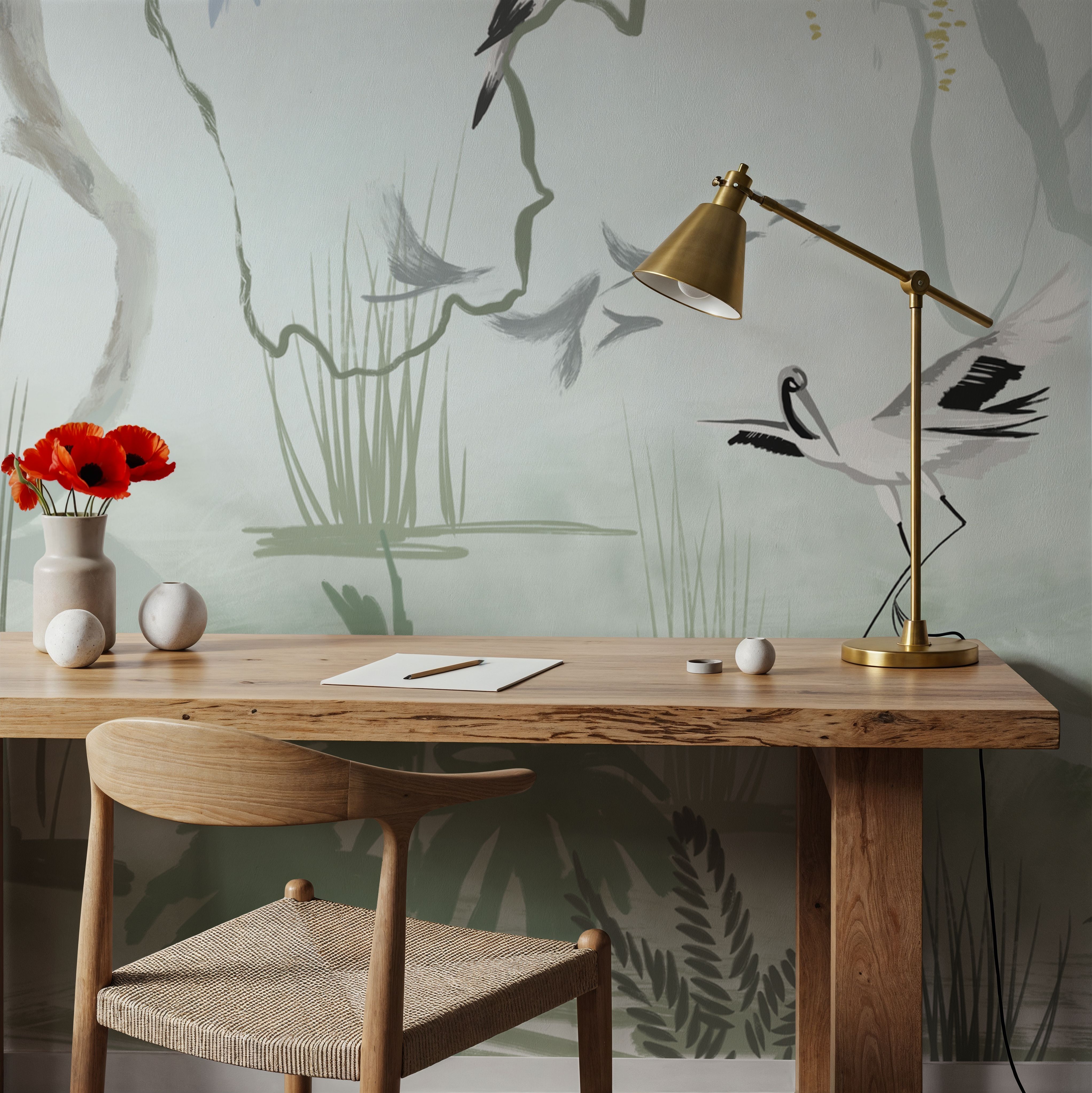 Painted Herons Scenery, Green