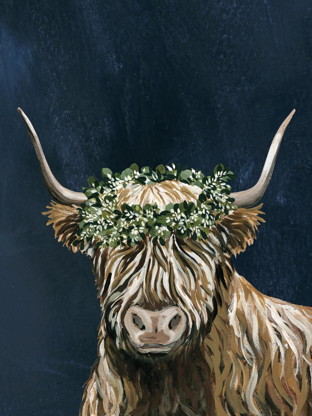 Harvest Cow Sage Texture Dark