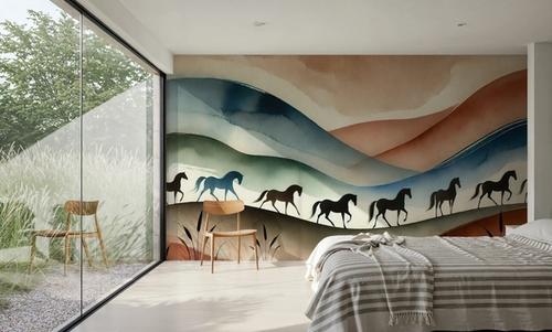 Tranquil Horse Escape in Art Deco