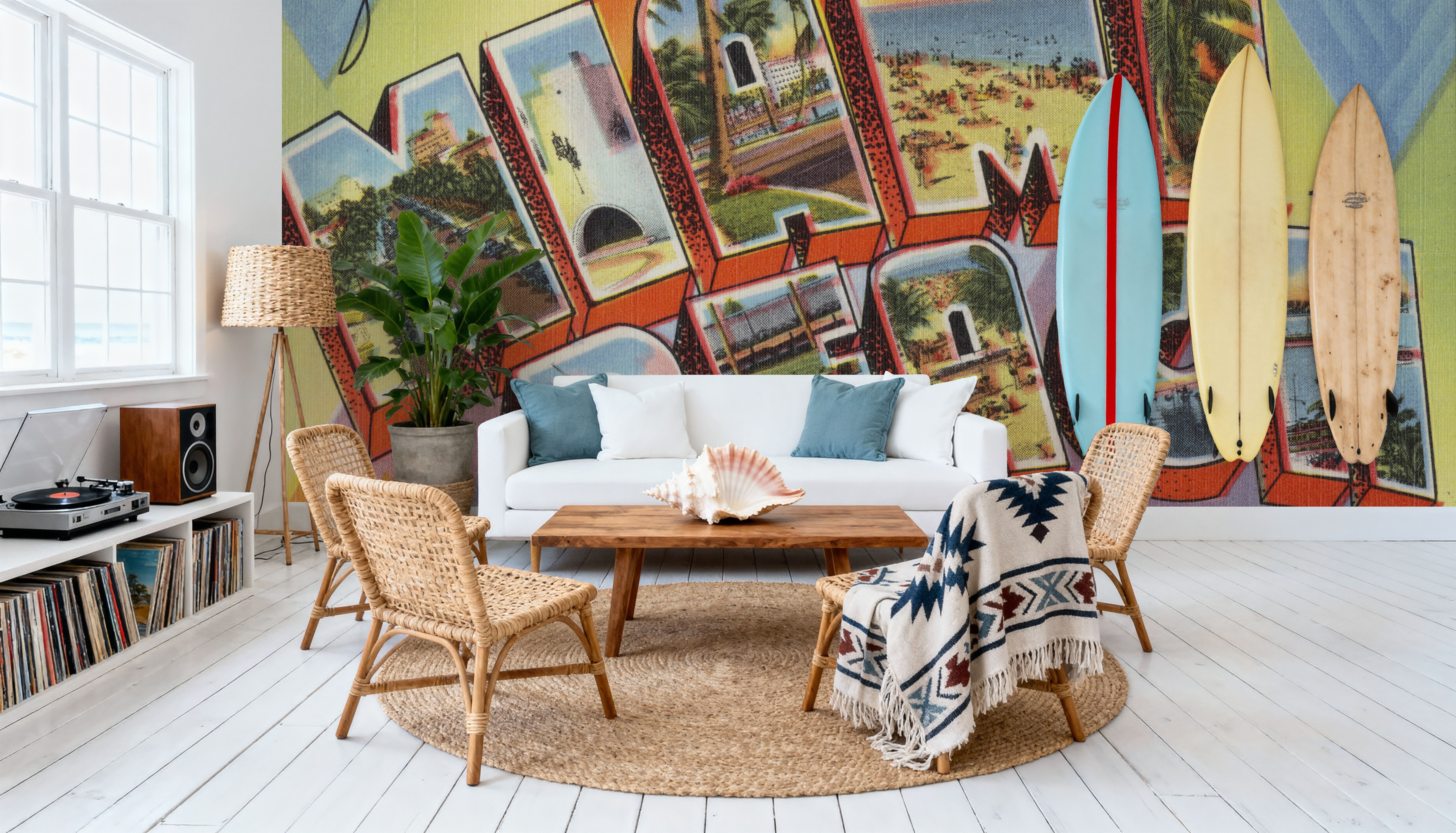 Greetings from Miami Beach - Screenprint Postcard