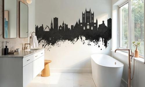 Lincoln England Skyline Black & White