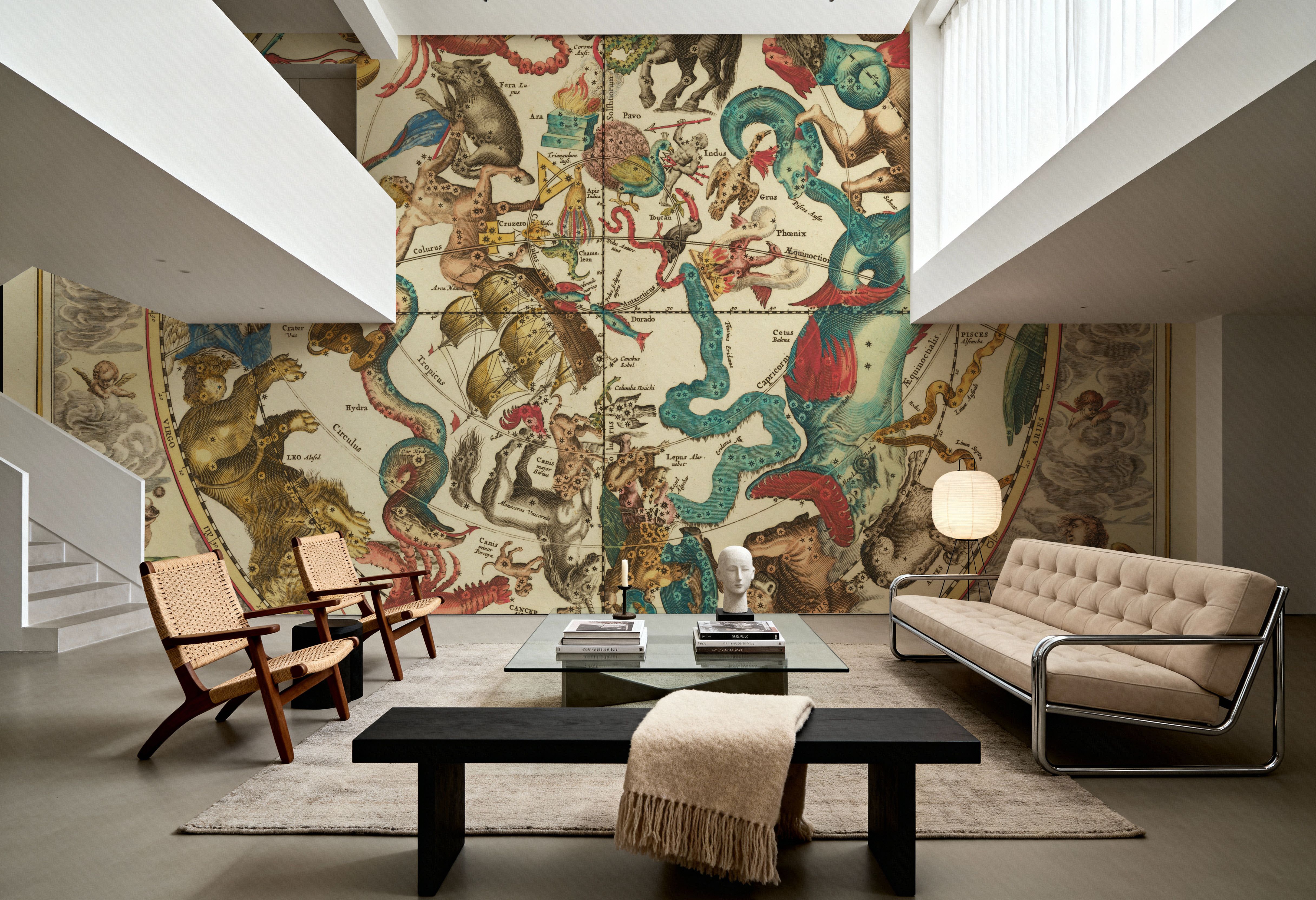 Antique Celestial Chart, Haemisphaerium Stellatum Australe Antiquum, Wallpaper