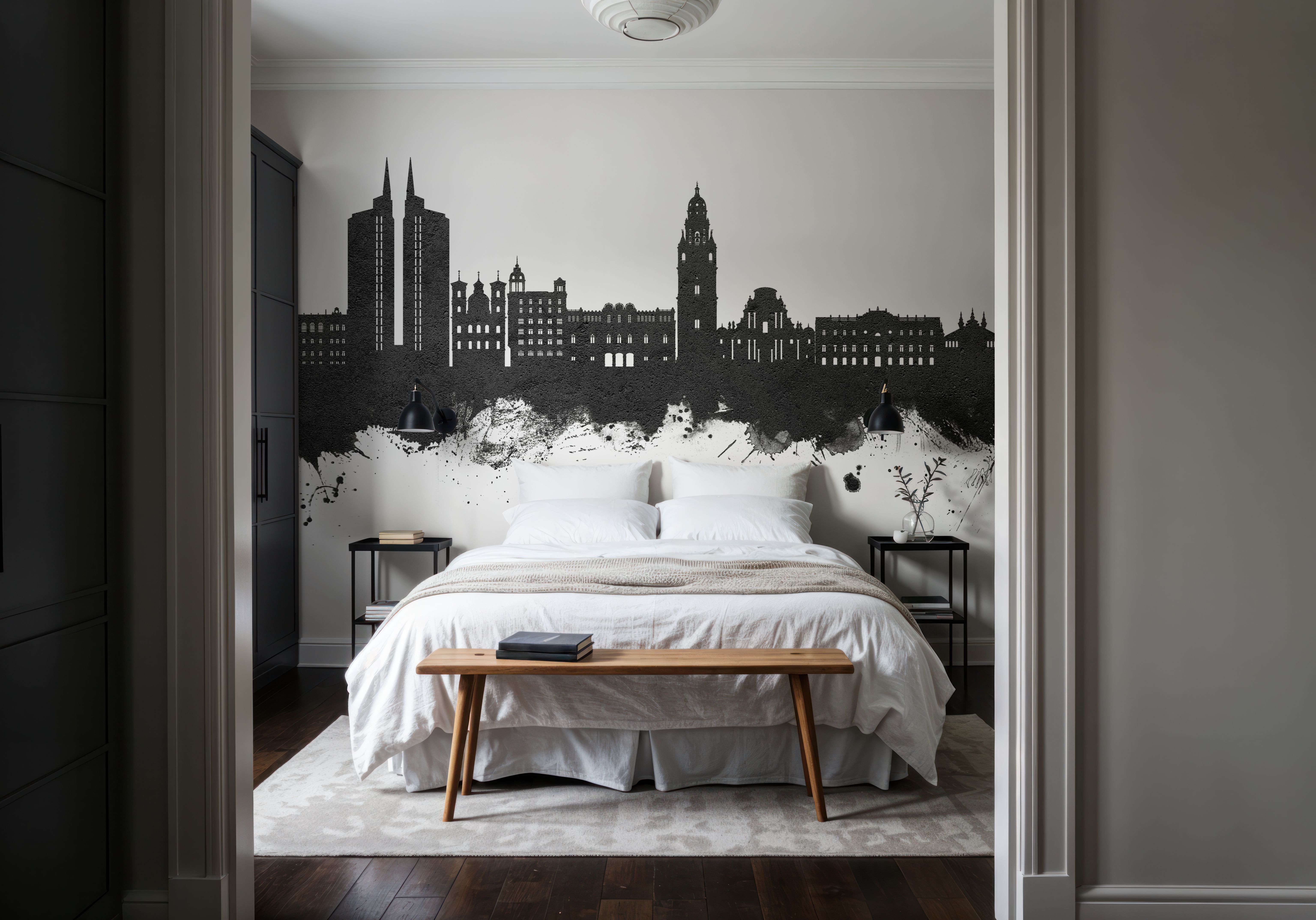 Murcia Spain Skyline Black & White