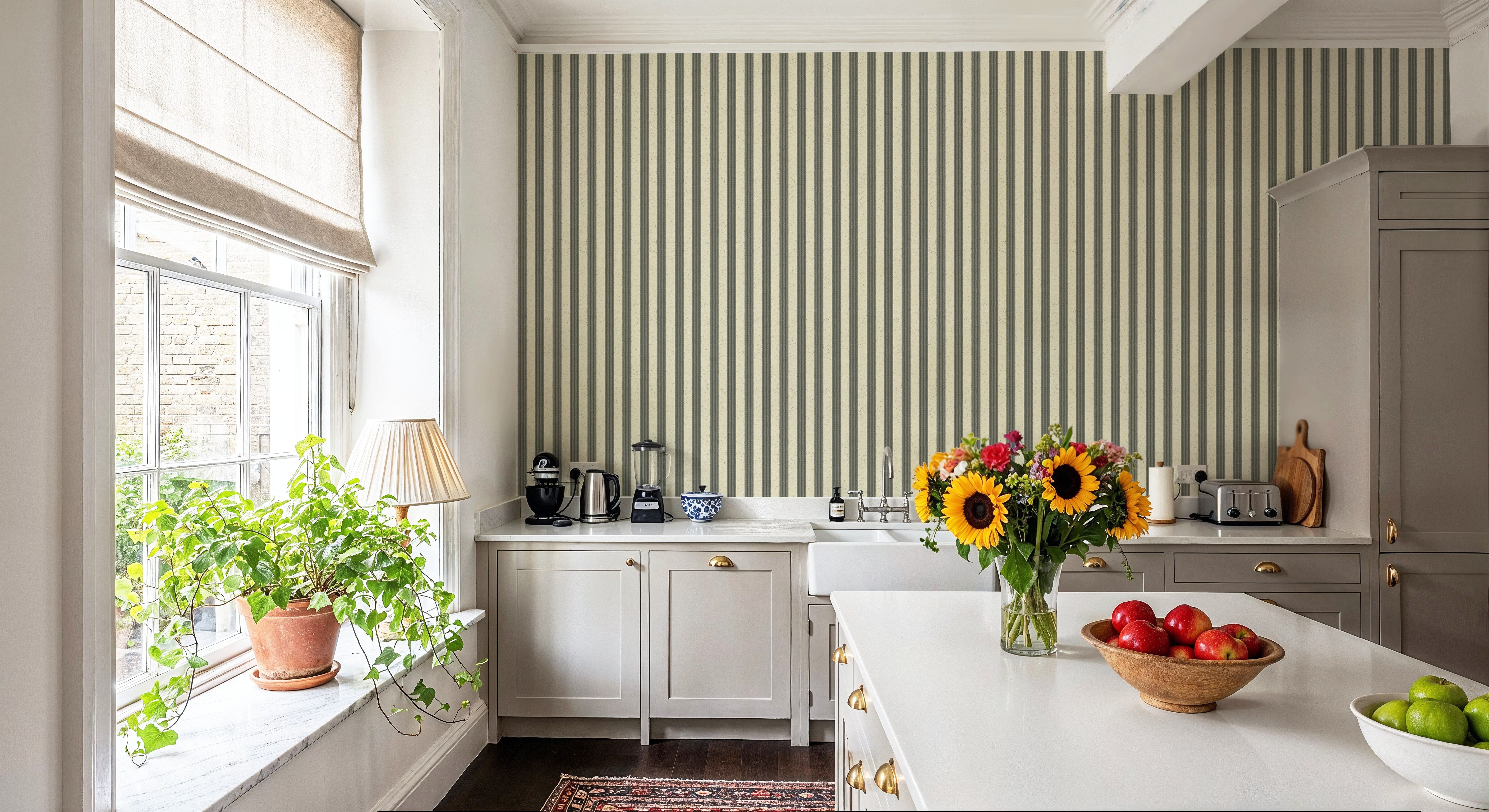 Ticking Awning Stripes, Slate