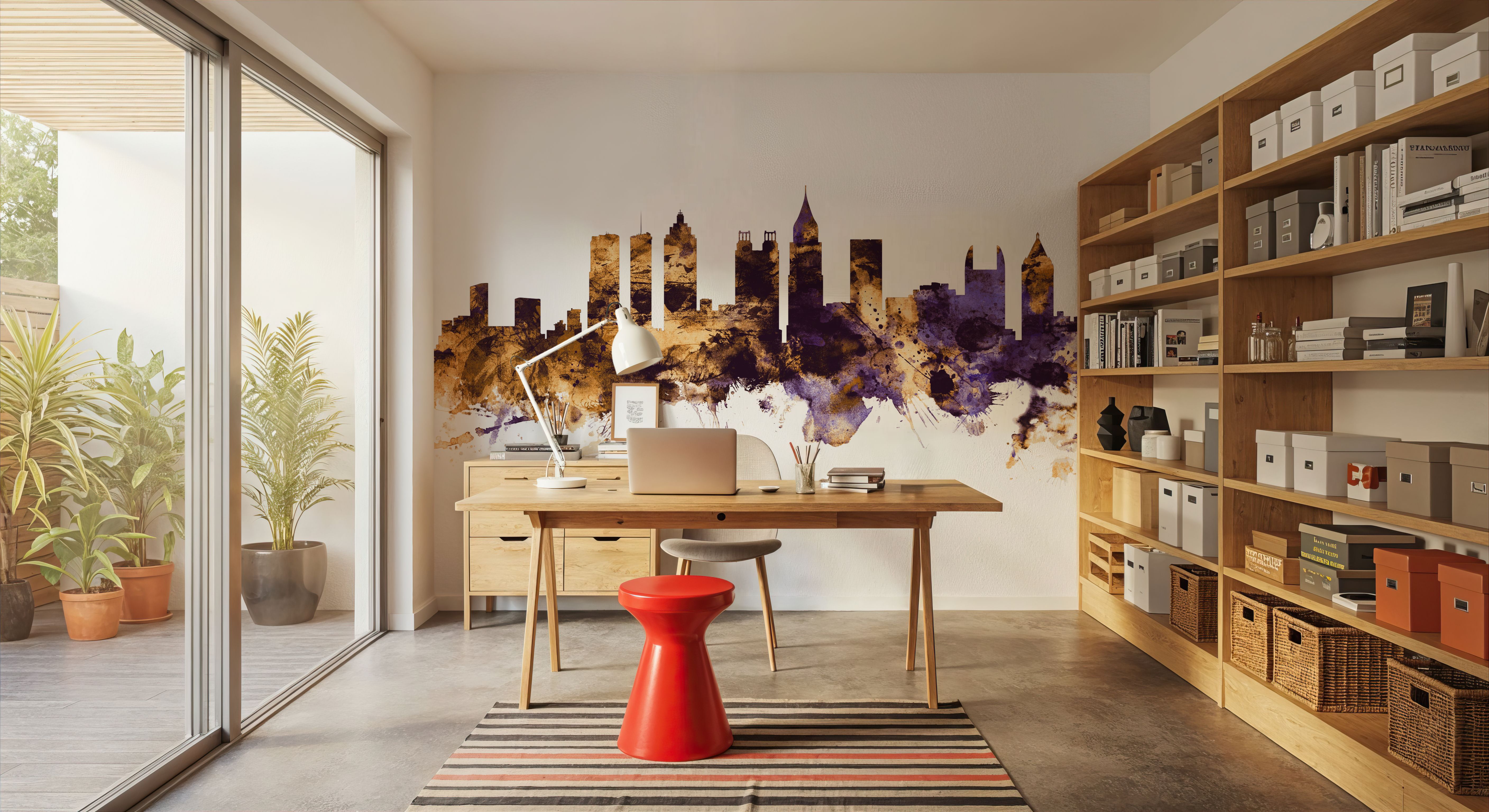 Atlanta Georgia Skyline Purple & Gold