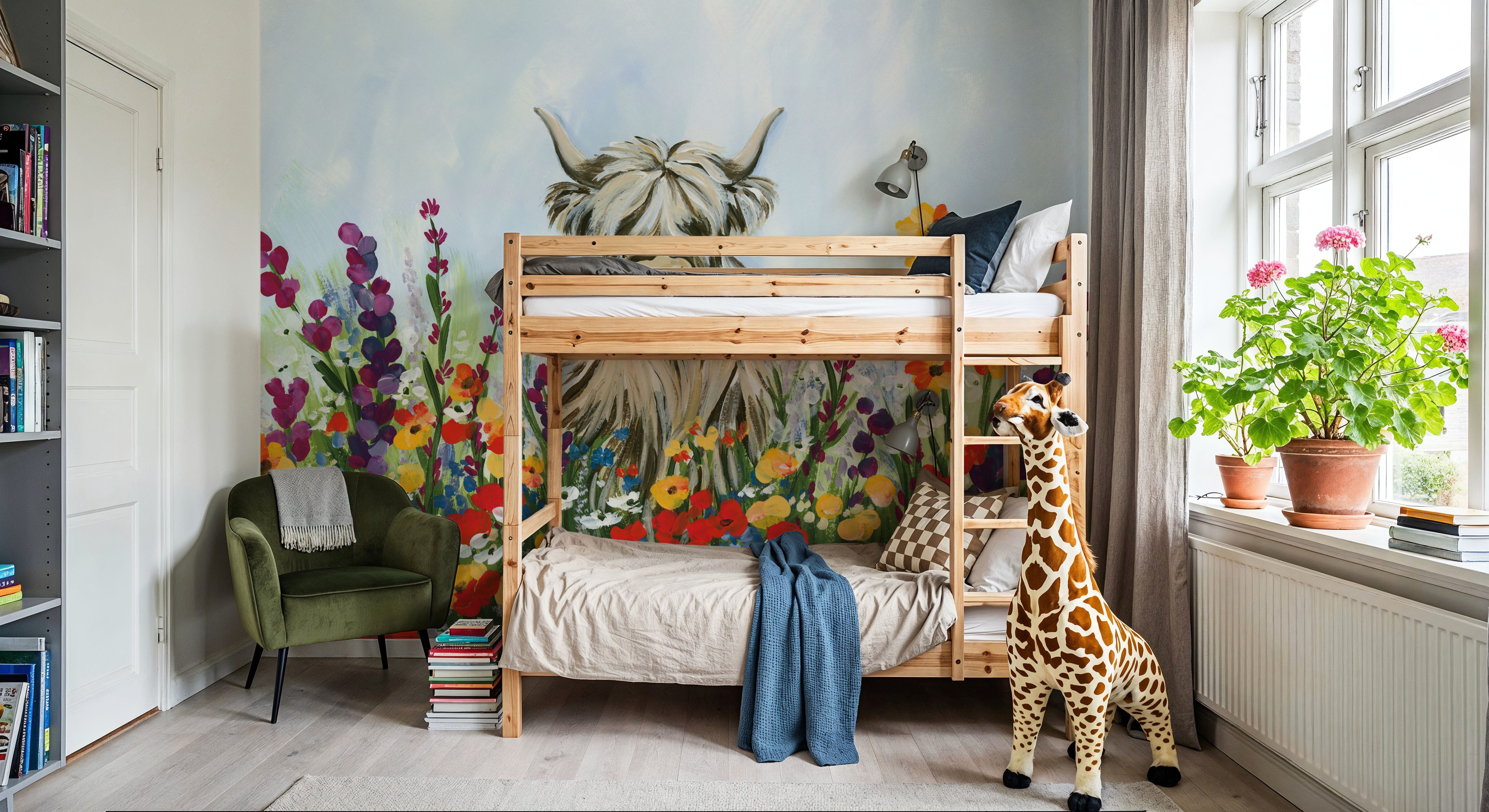 Longhorn in Spring Flowers