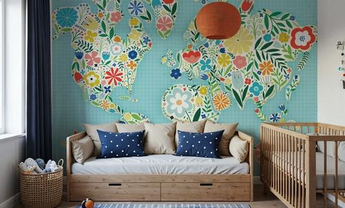Floral World Blue