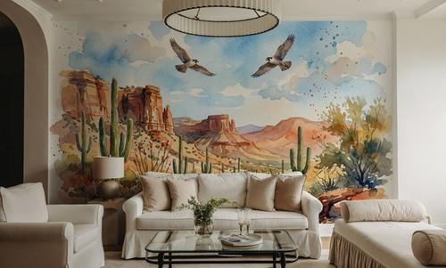 Peregrine Falcons of Sonoma - Watercolor Landscapes Series