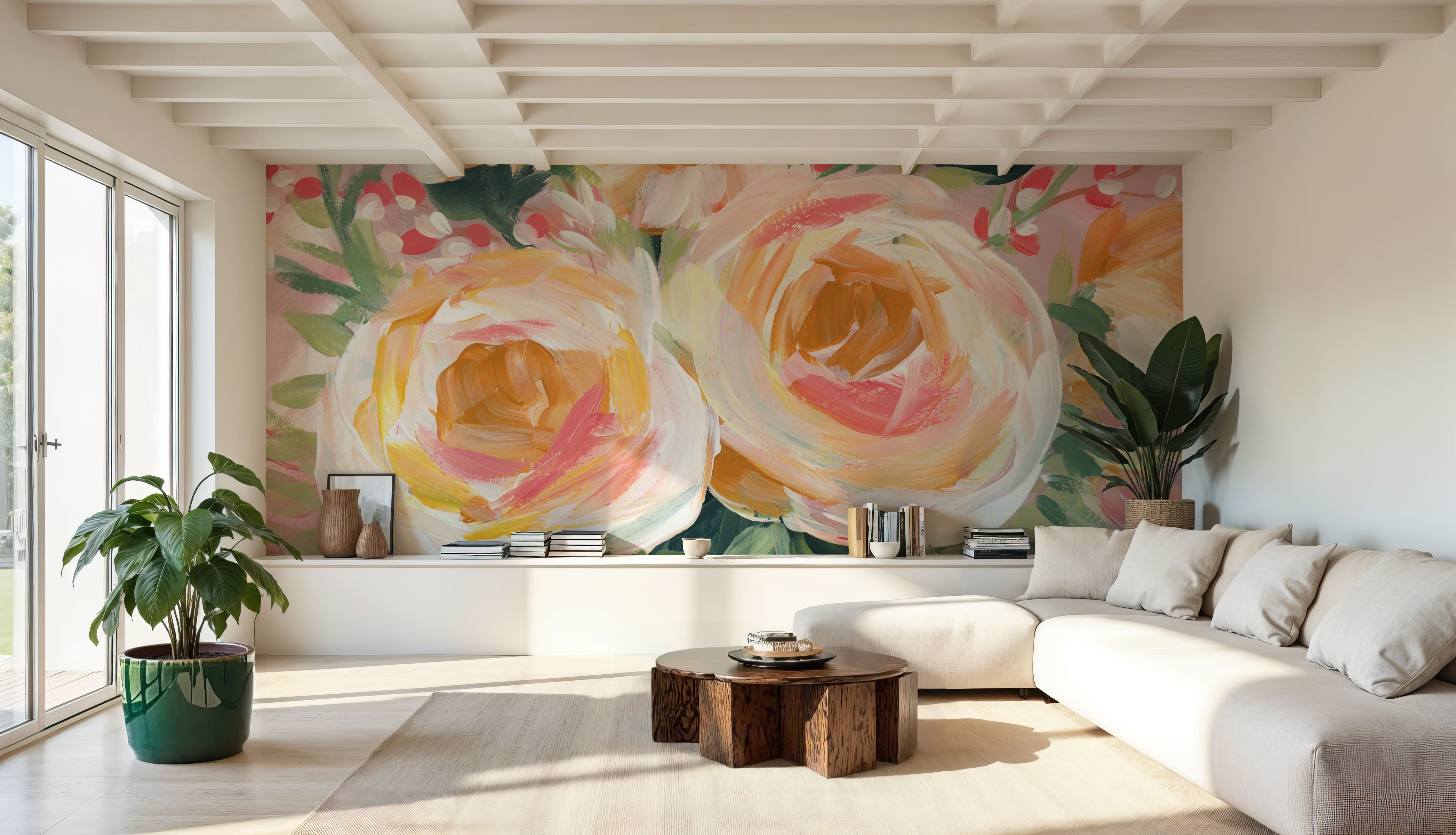 Spring Blooms in Striped Vase II