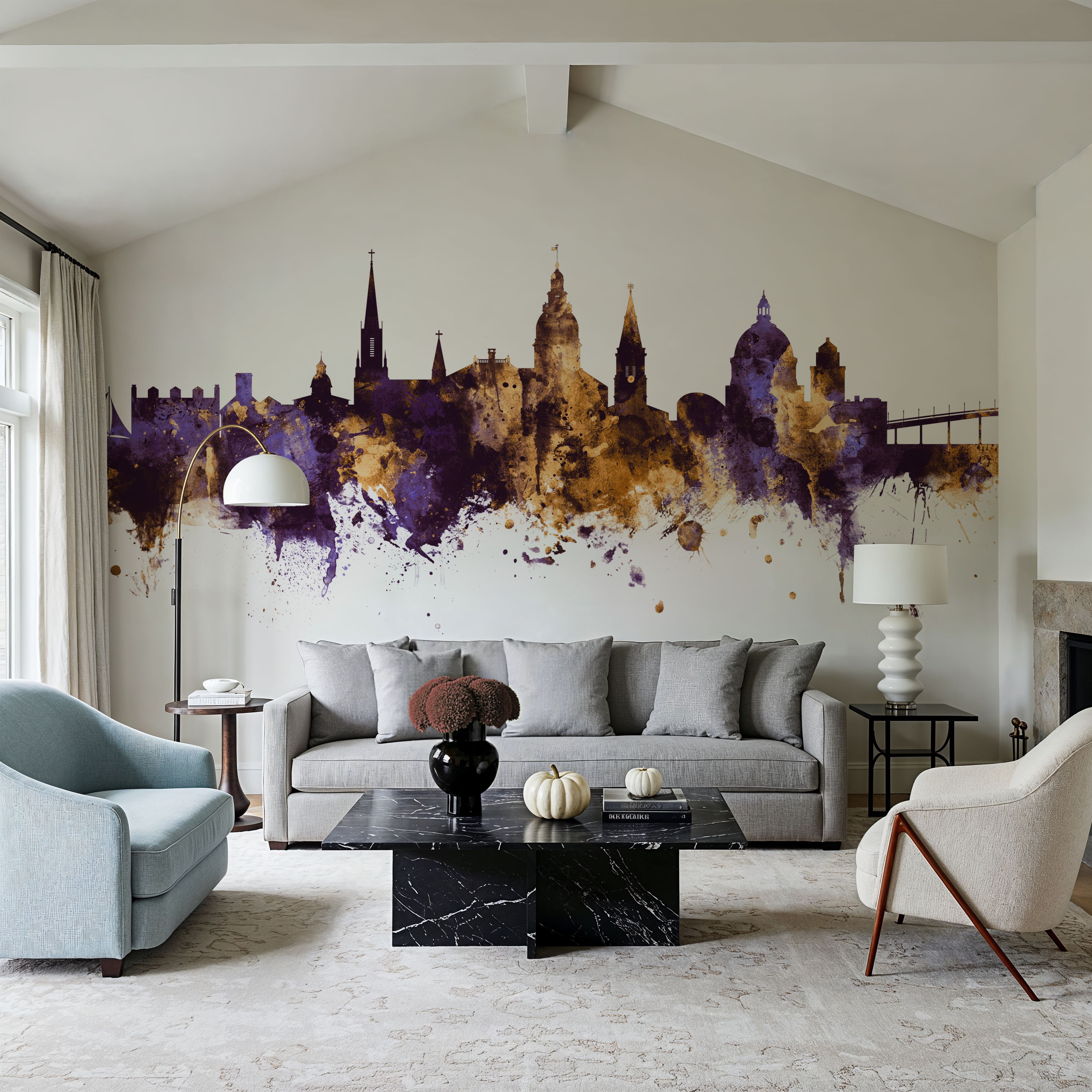 Annapolis Maryland Skyline Purple & Gold