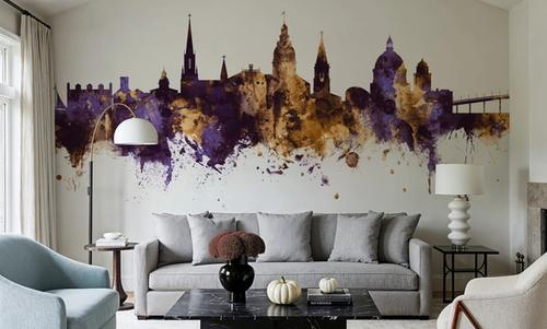 Annapolis Maryland Skyline Purple & Gold