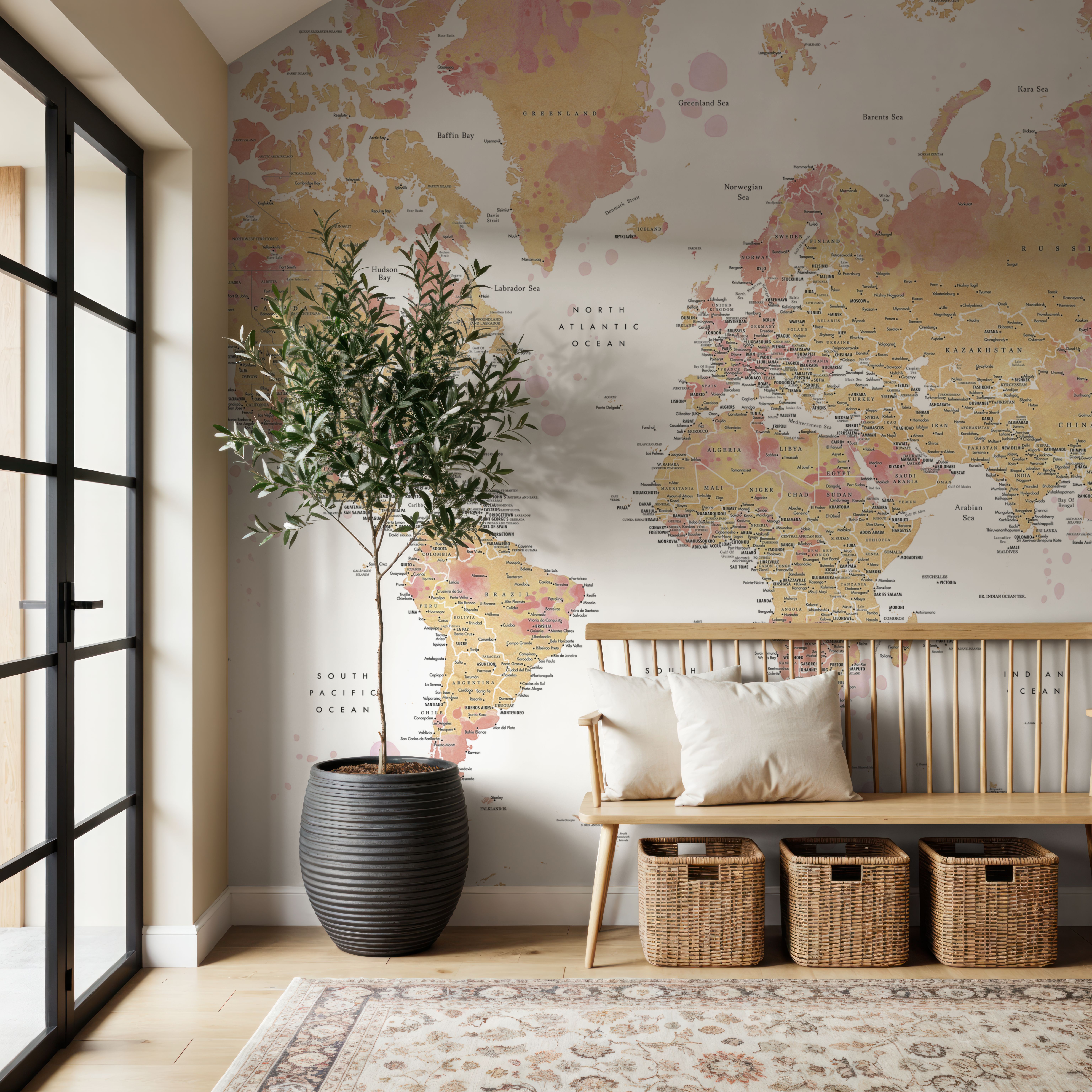 World Map Cities - Amanda