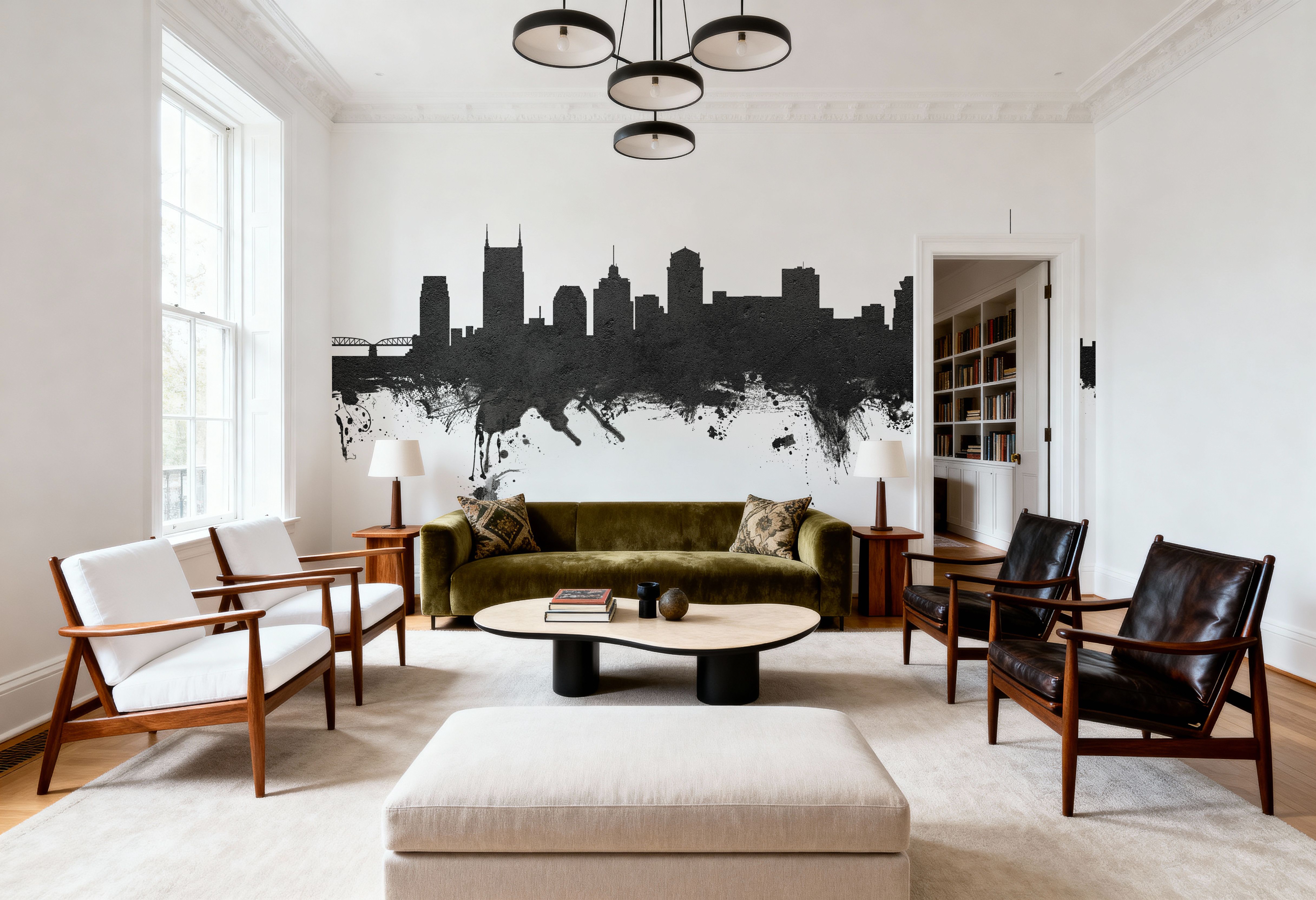 Nashville Tennessee Skyline Black & White