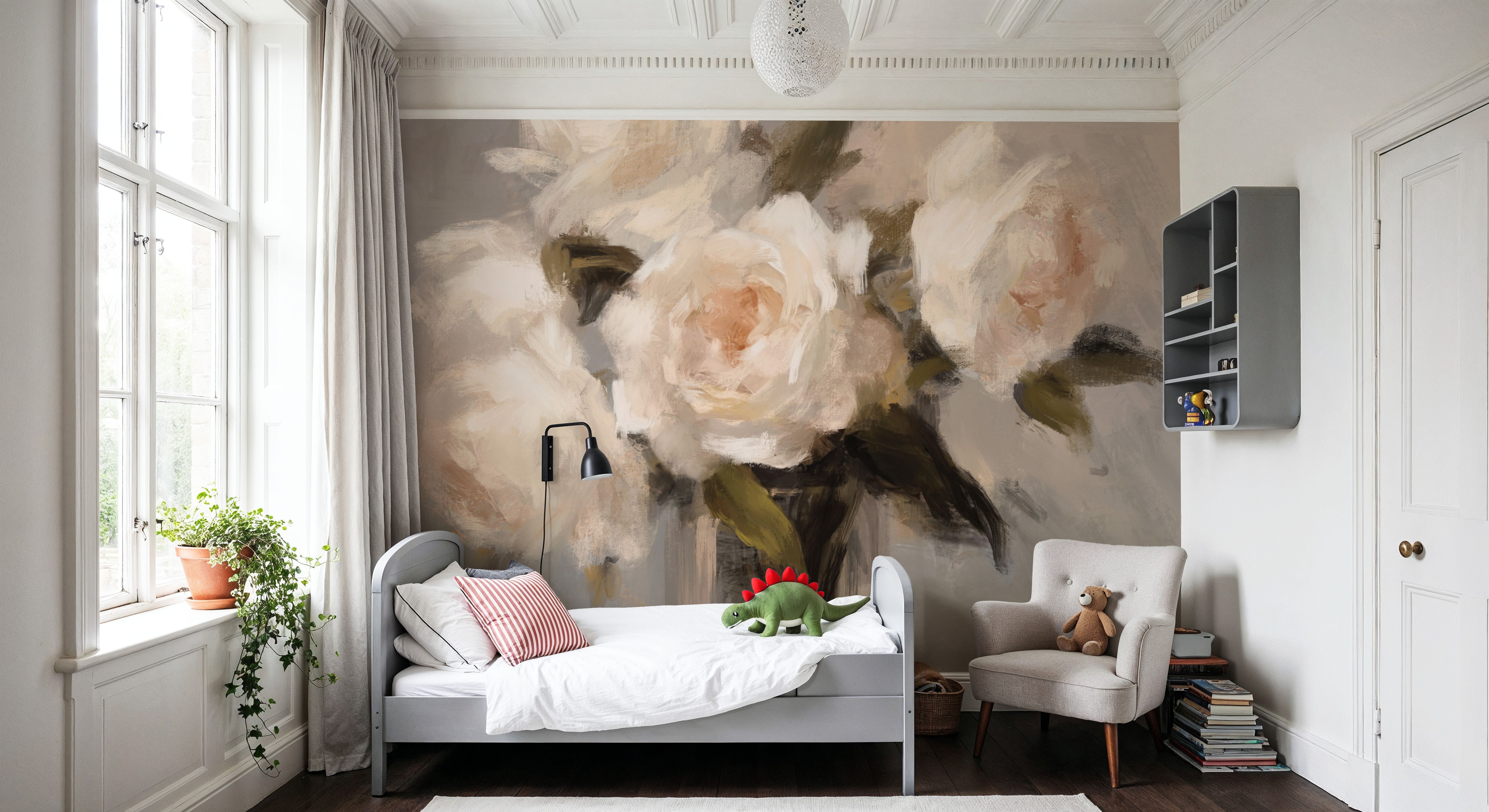 Painterly White Roses