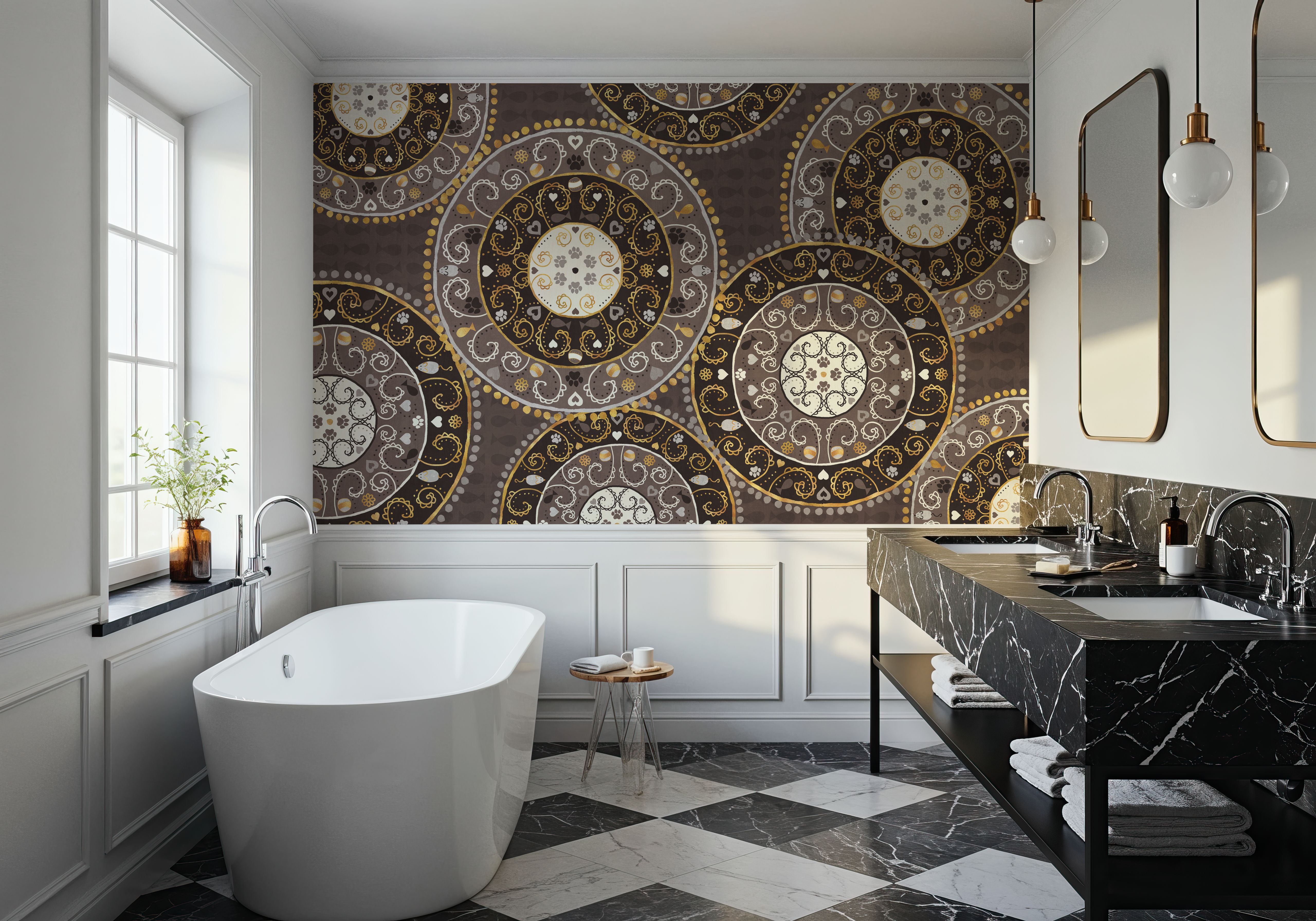 Otomi Cats VI Neutral, Wallpaper