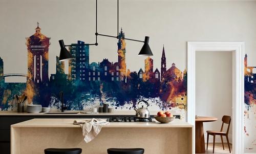 Colchester England Skyline Blue & Bronze