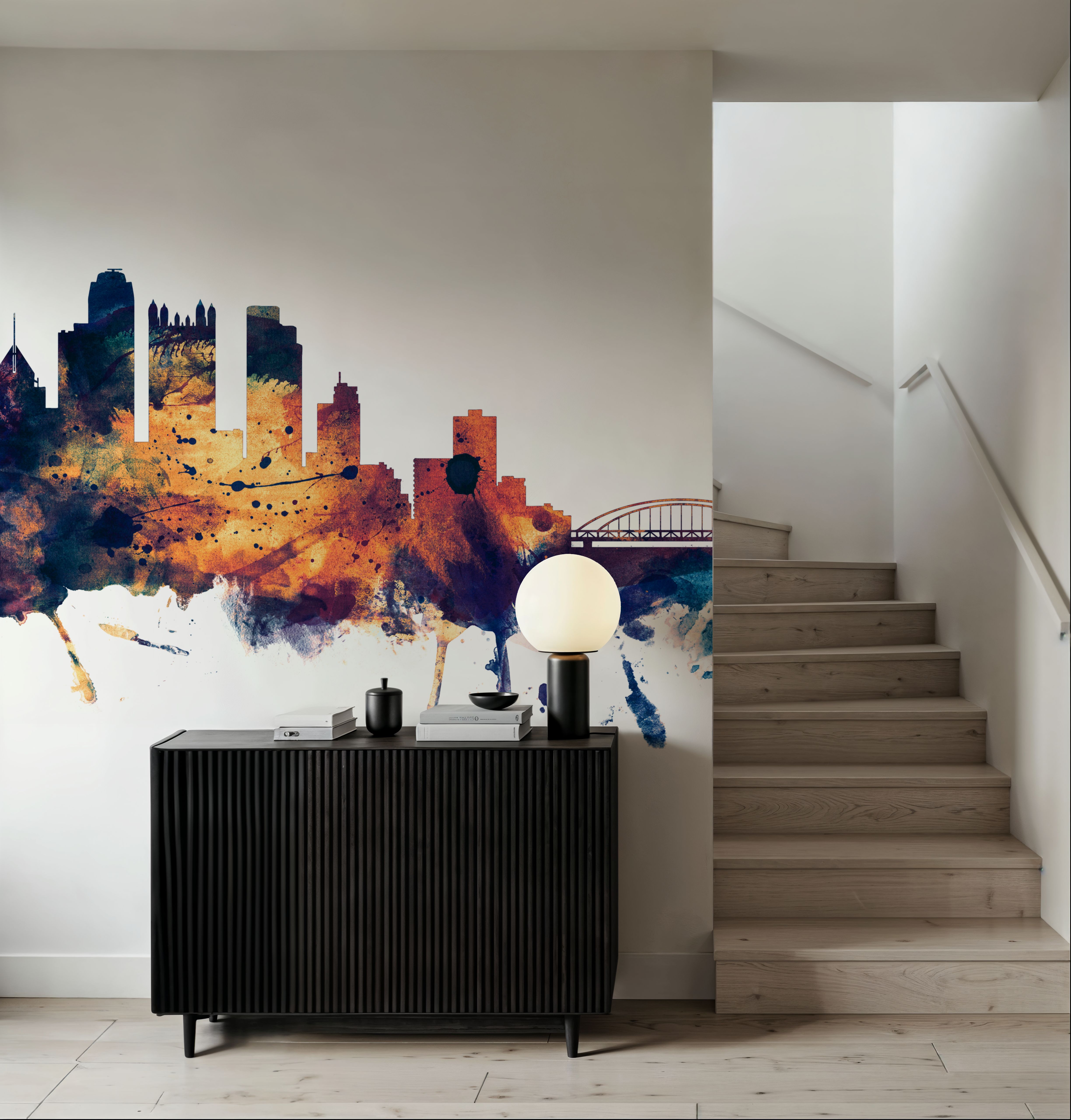 Pittsburg Pennsylvania Skyline Blue & Bronze