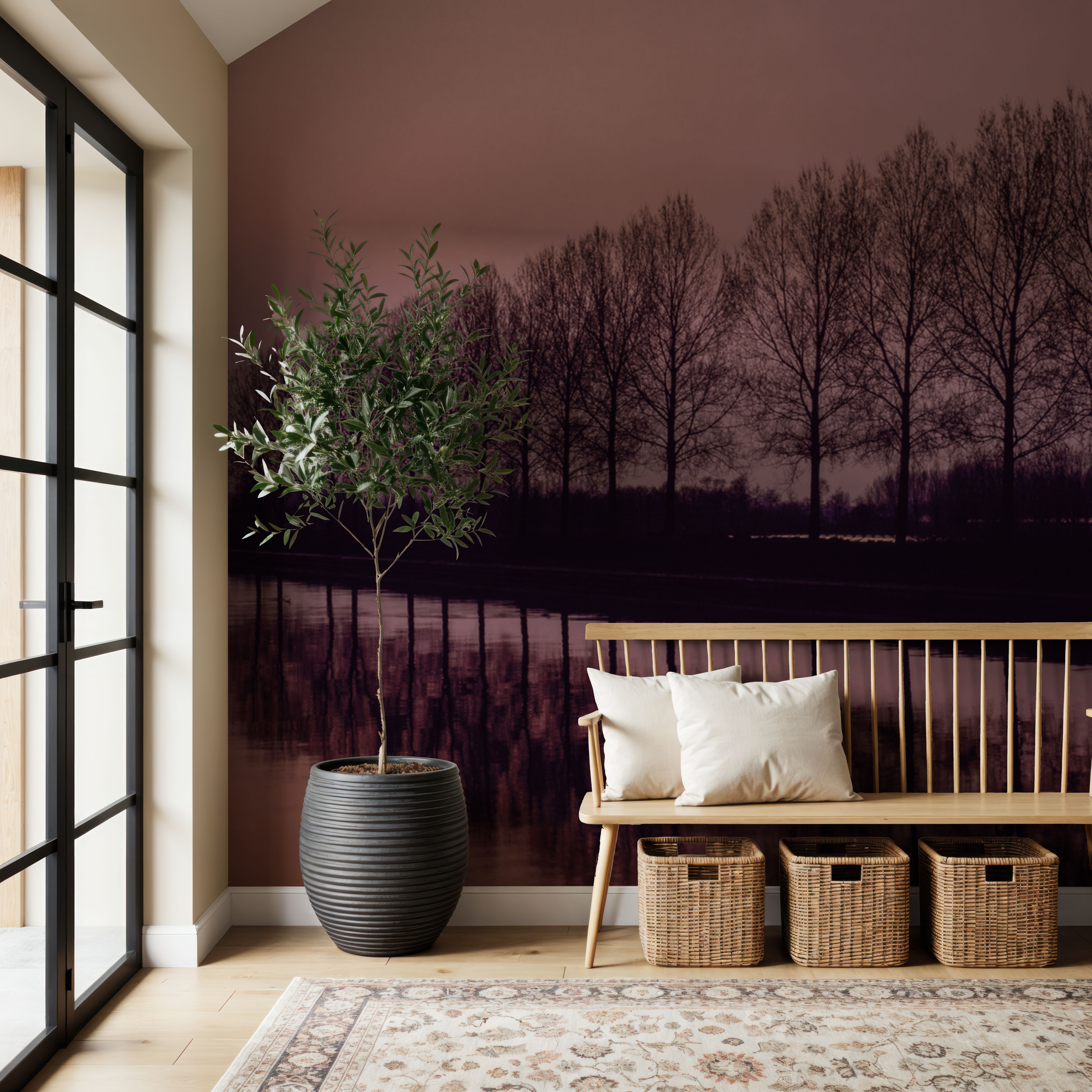 Windmill Twilight Reflection