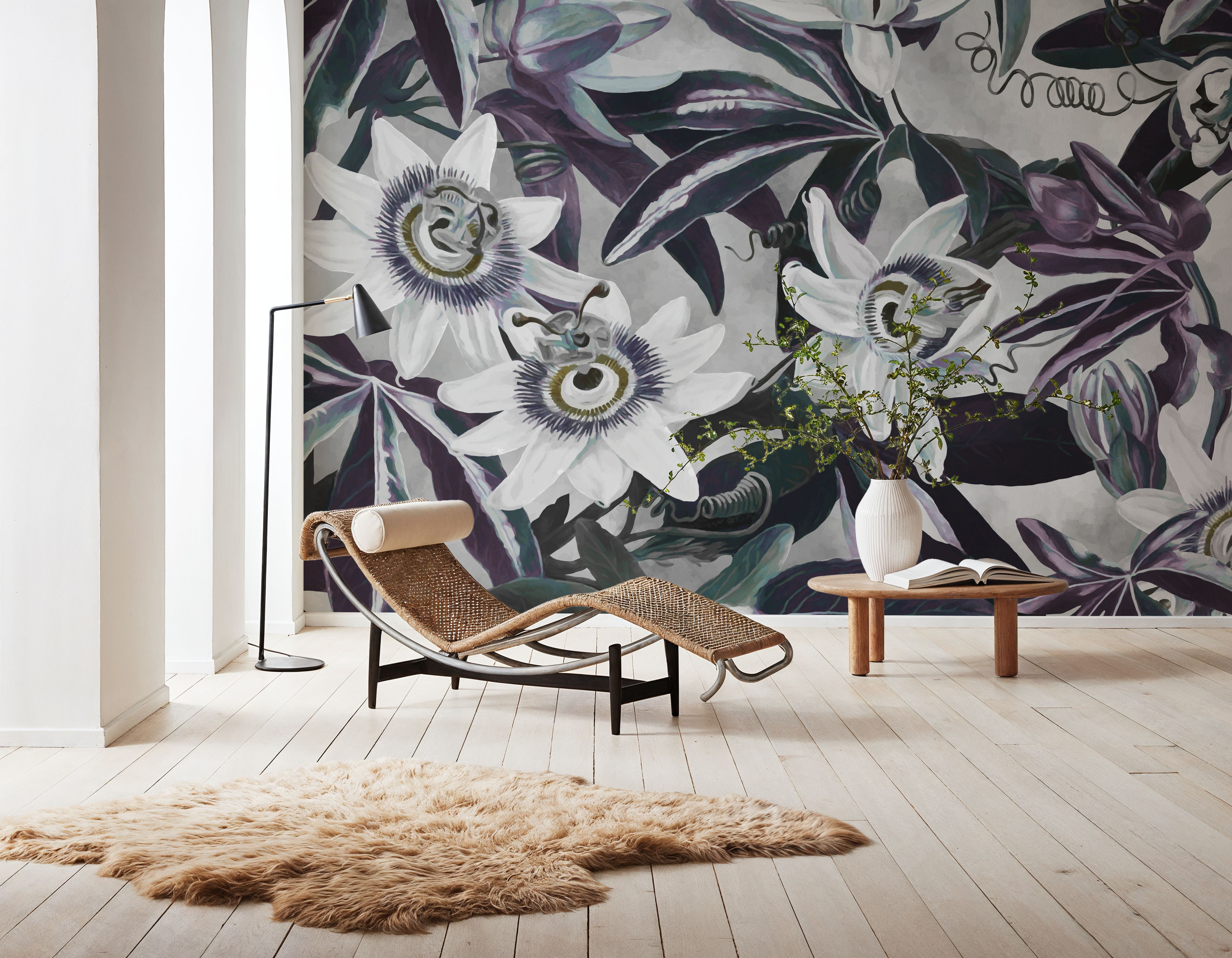 White Passiflora Muted Green