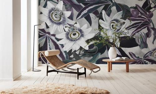 White Passiflora Muted Green