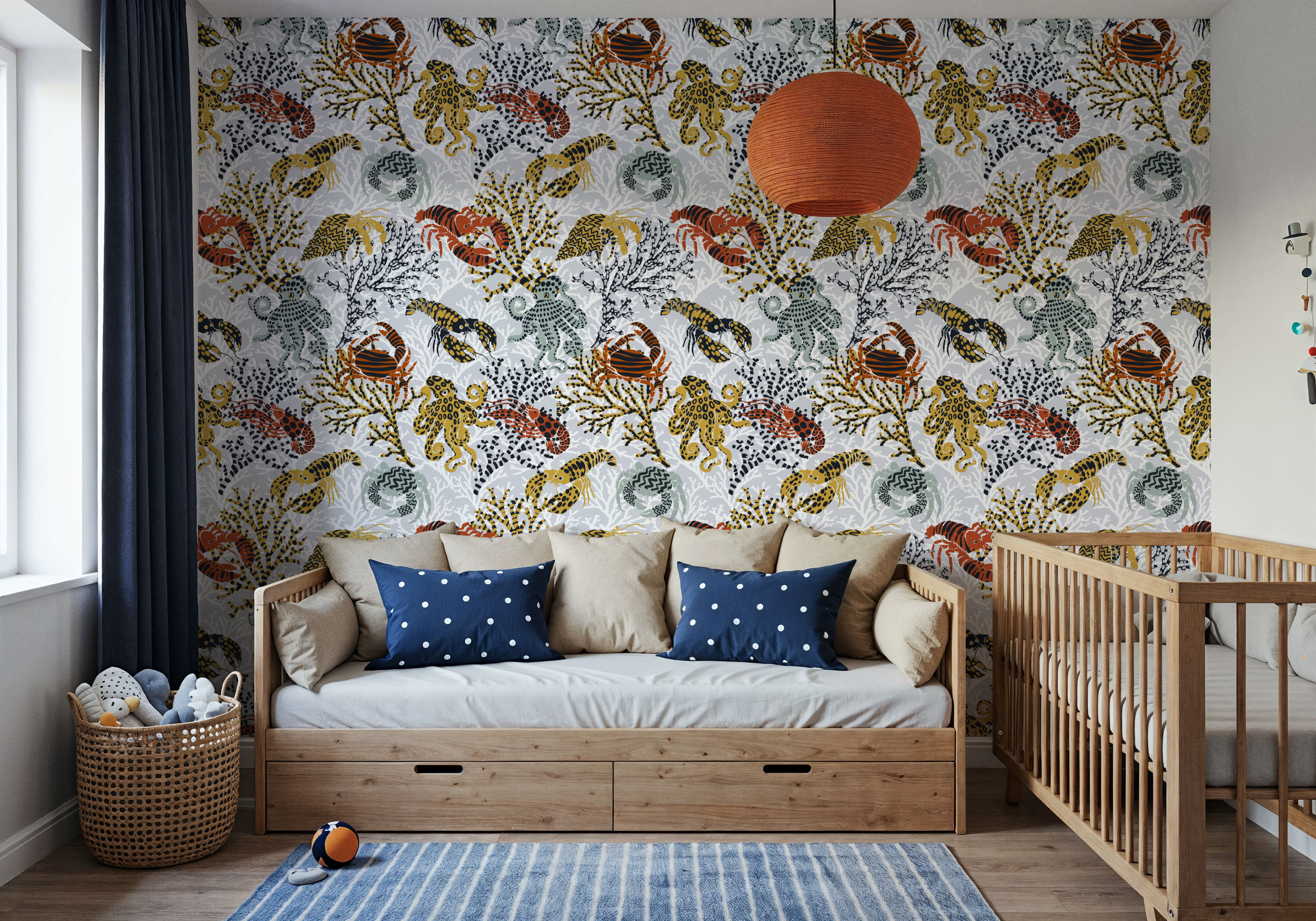 Vibrant Coral Reef, Grey