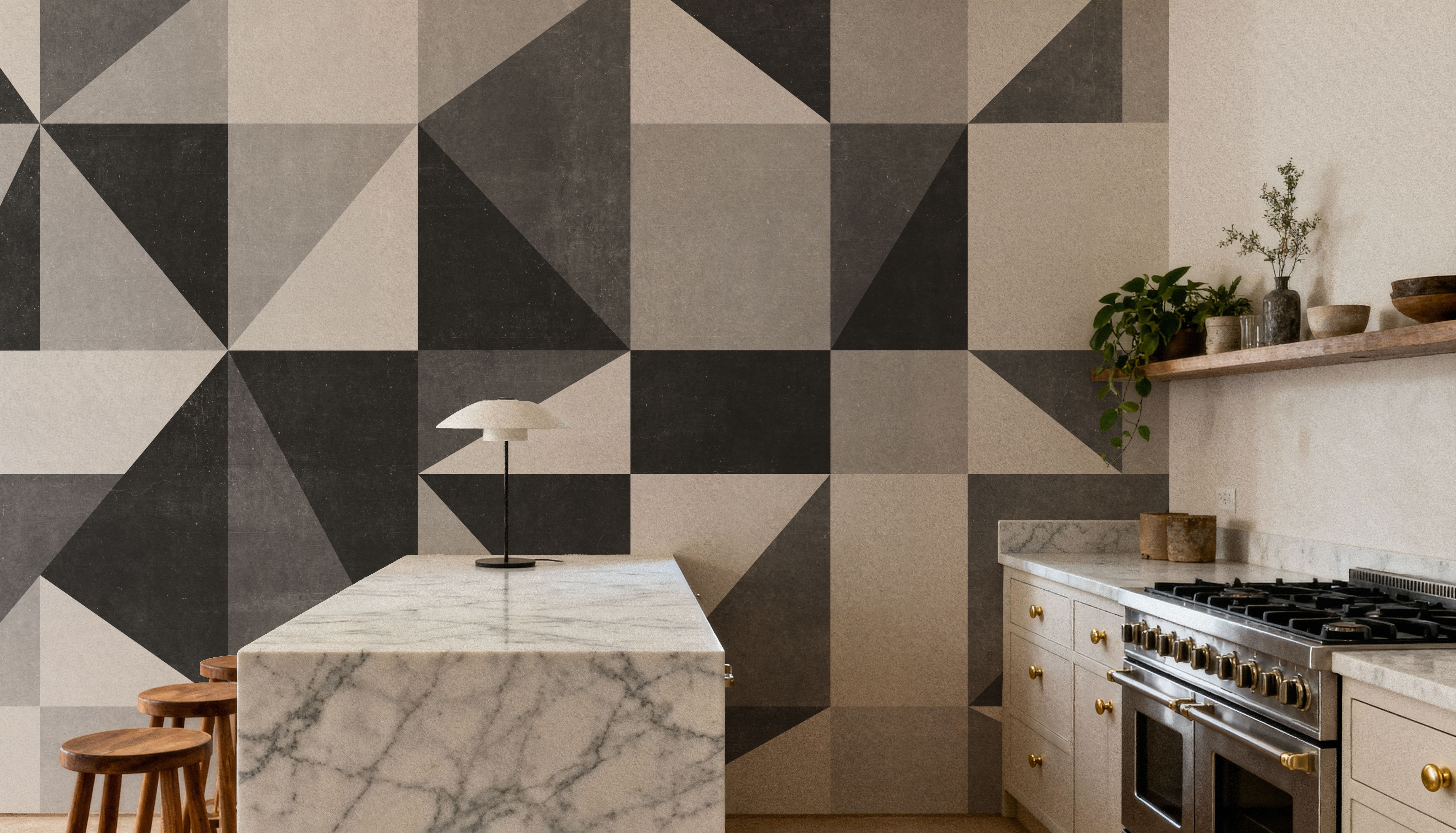 Modern Geometrics, Grey, Wallpaper