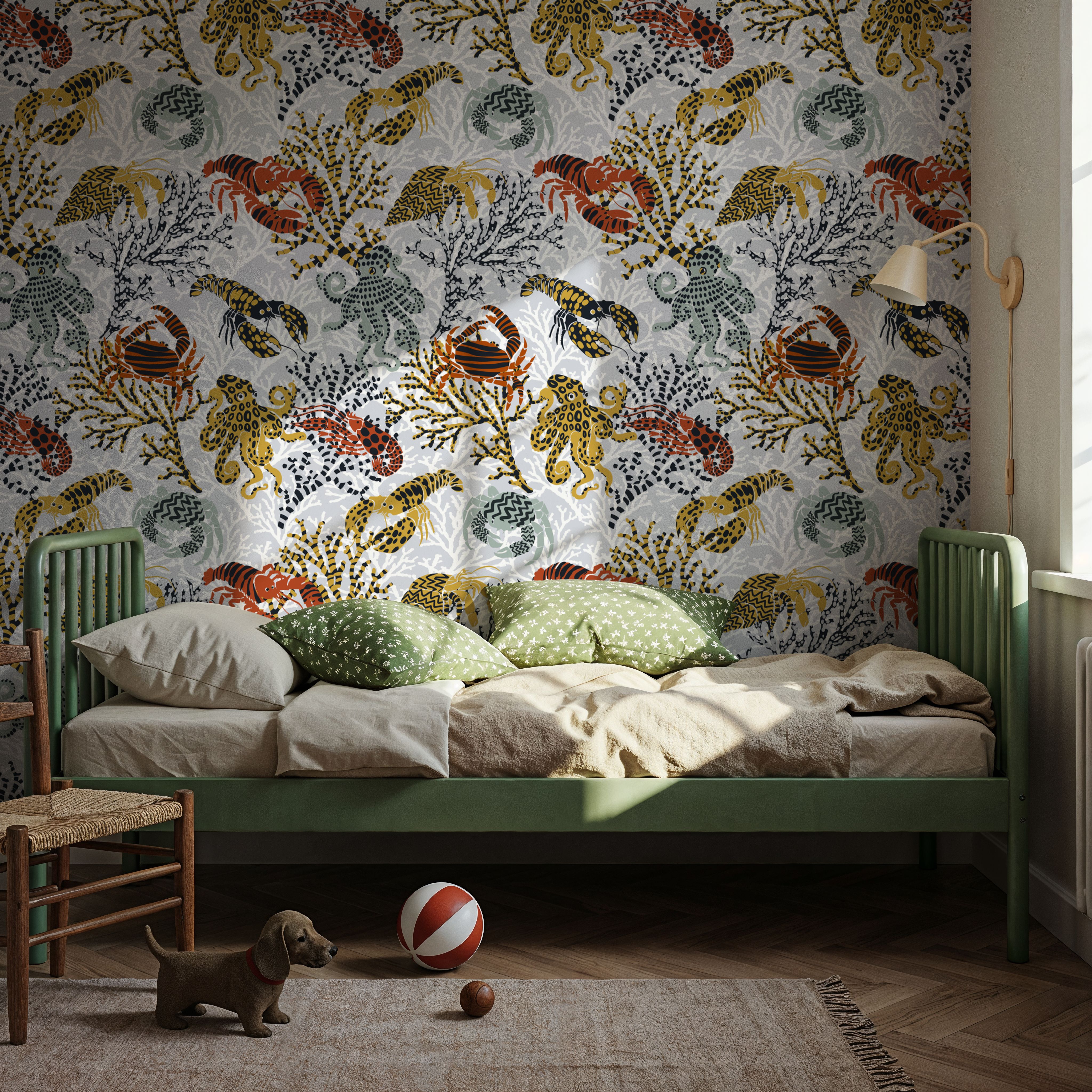 Vibrant Coral Reef, Grey