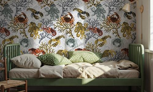 Vibrant Coral Reef, Grey