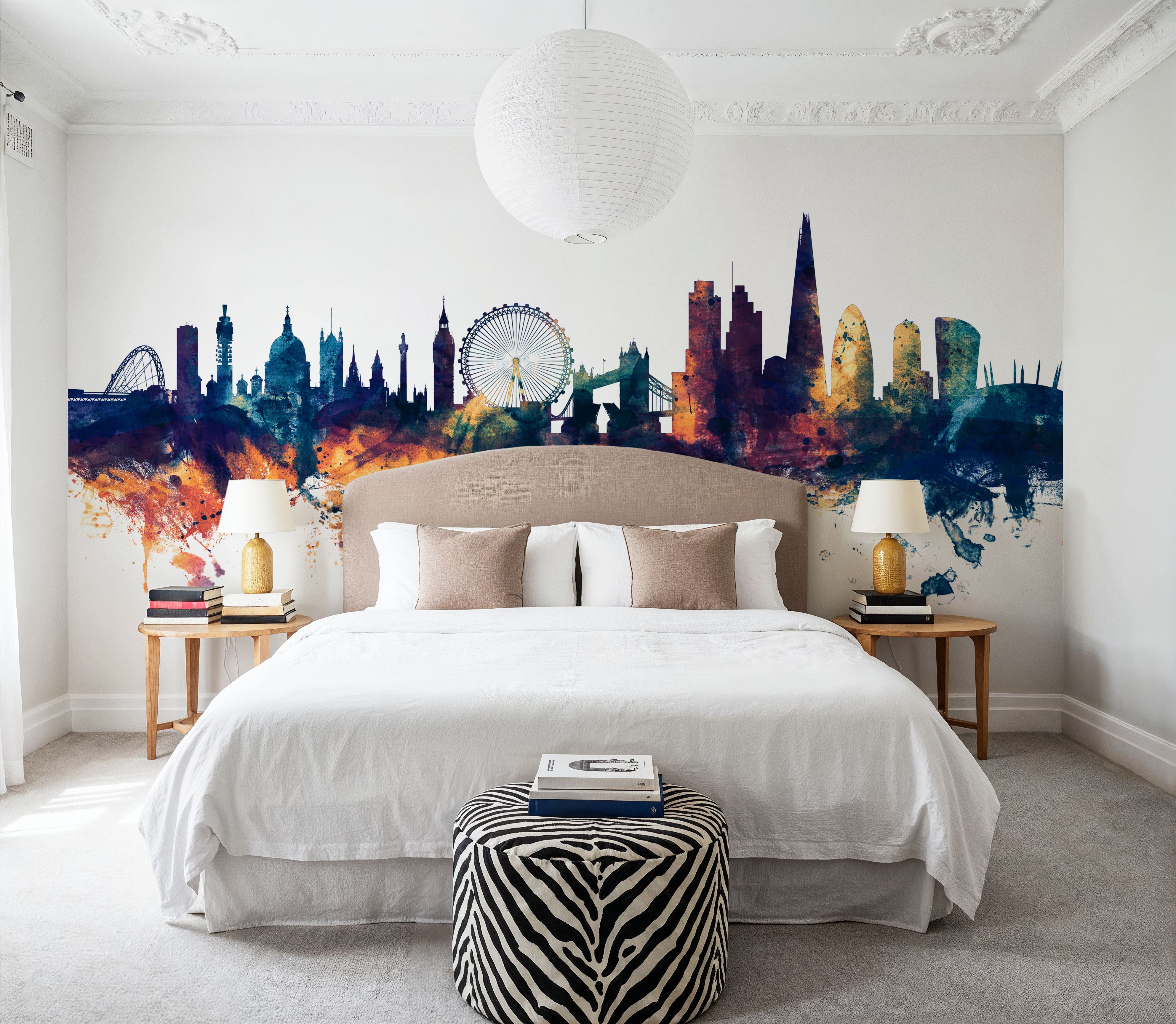 London Skyline Blue & Bronze