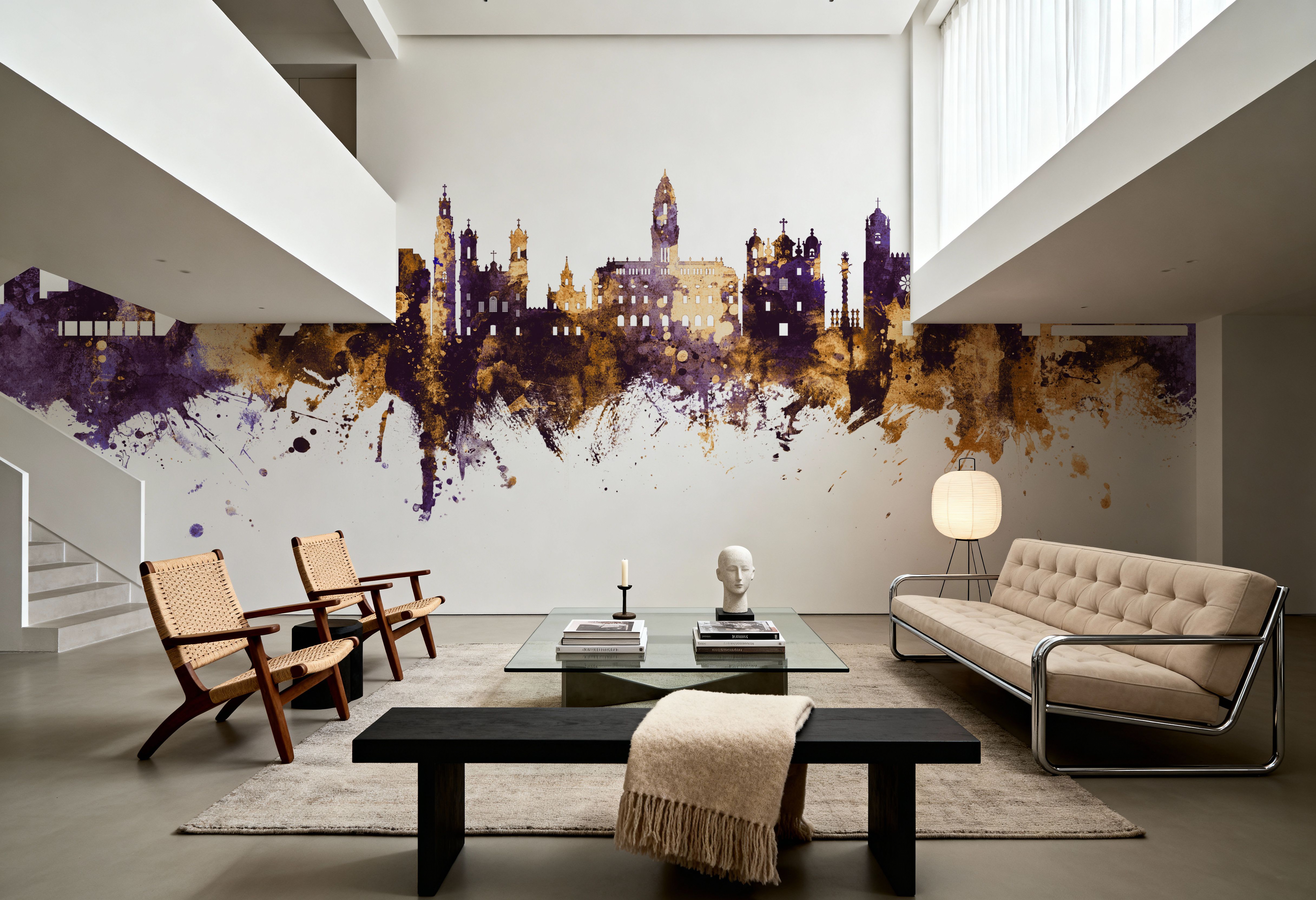 Porto Portugal Skyline Purple & Gold