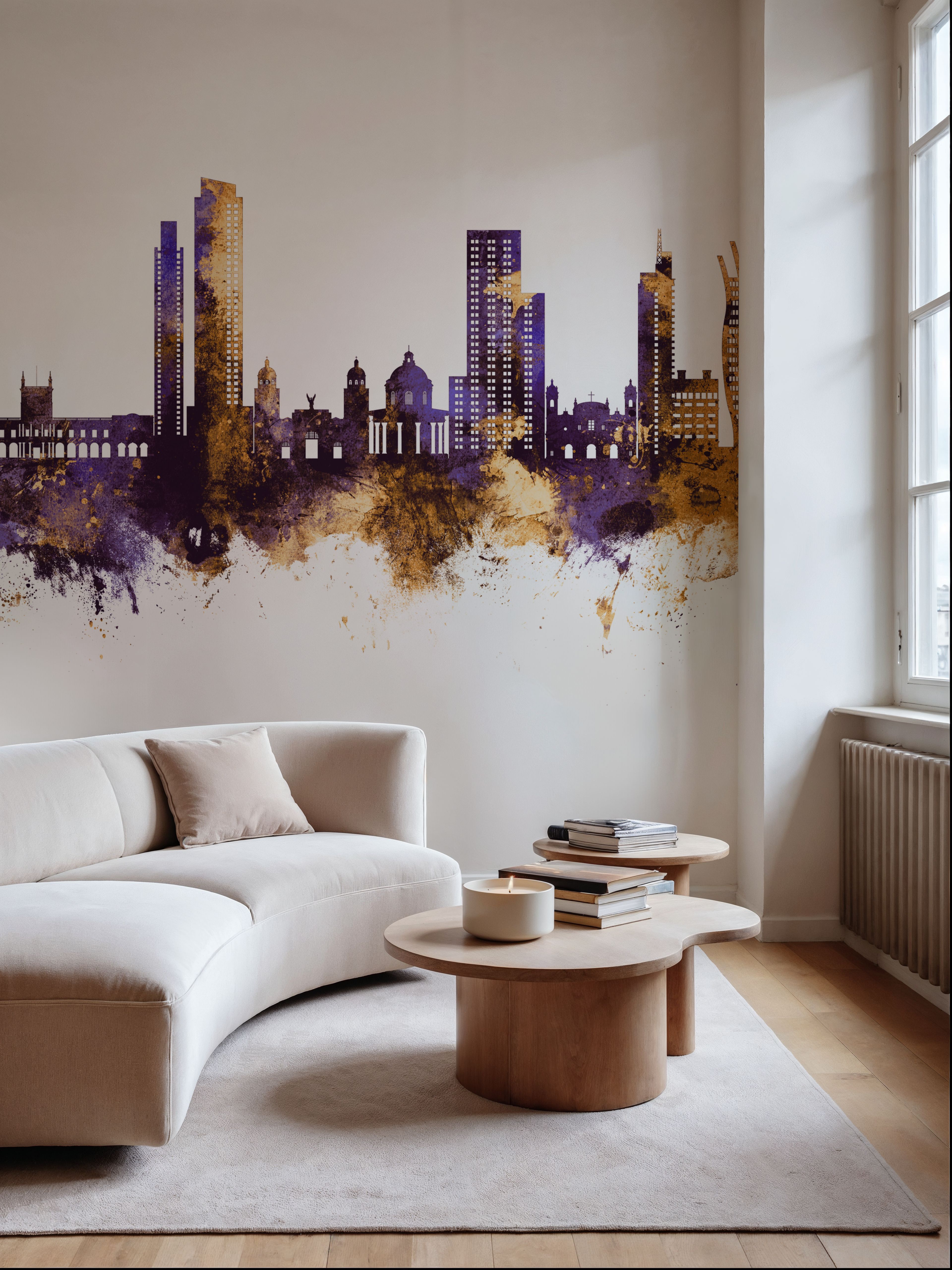 Asunción Paraguay Skyline Purple & Gold