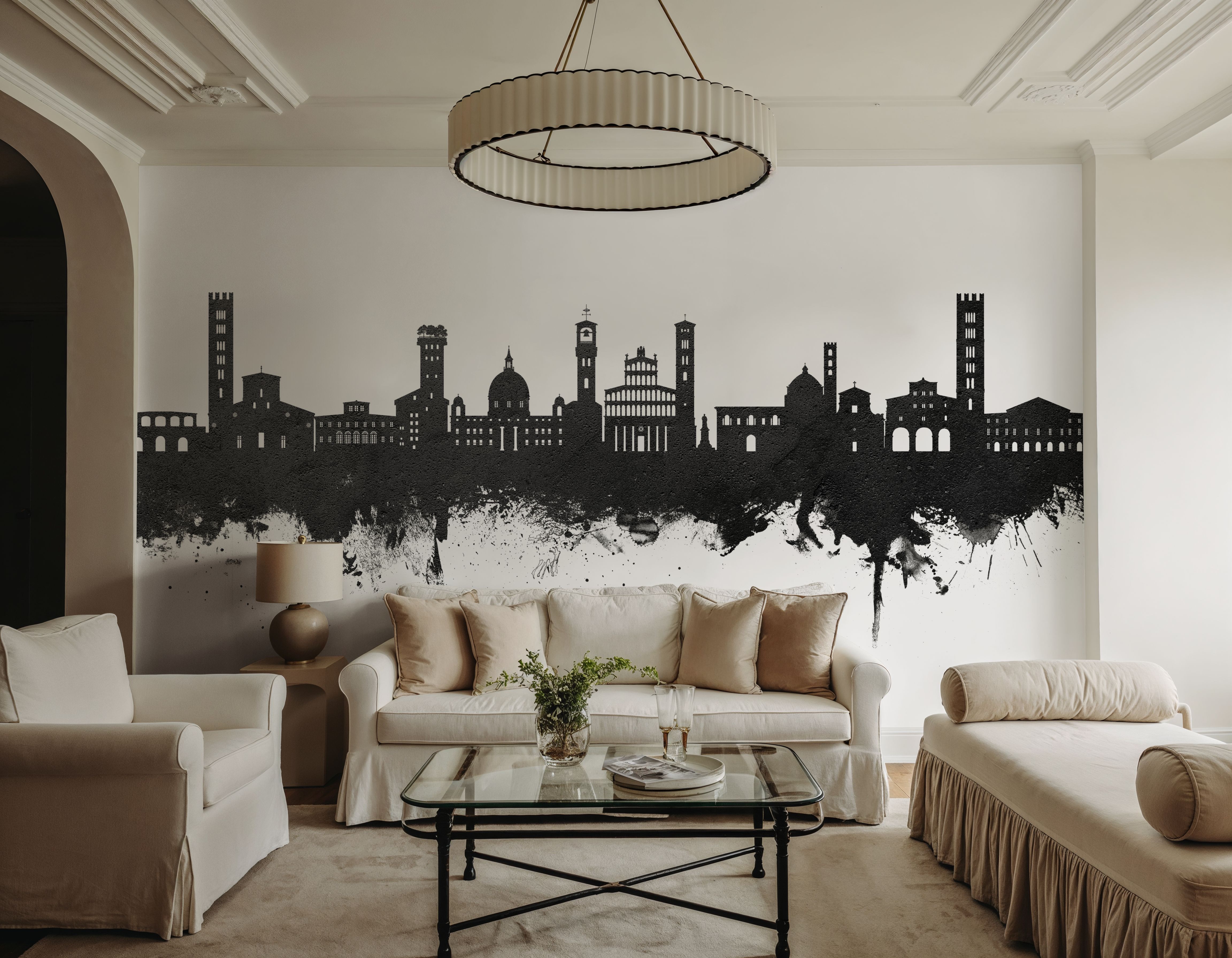 Lucca Italy Skyline Black & White