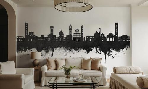 Lucca Italy Skyline Black & White