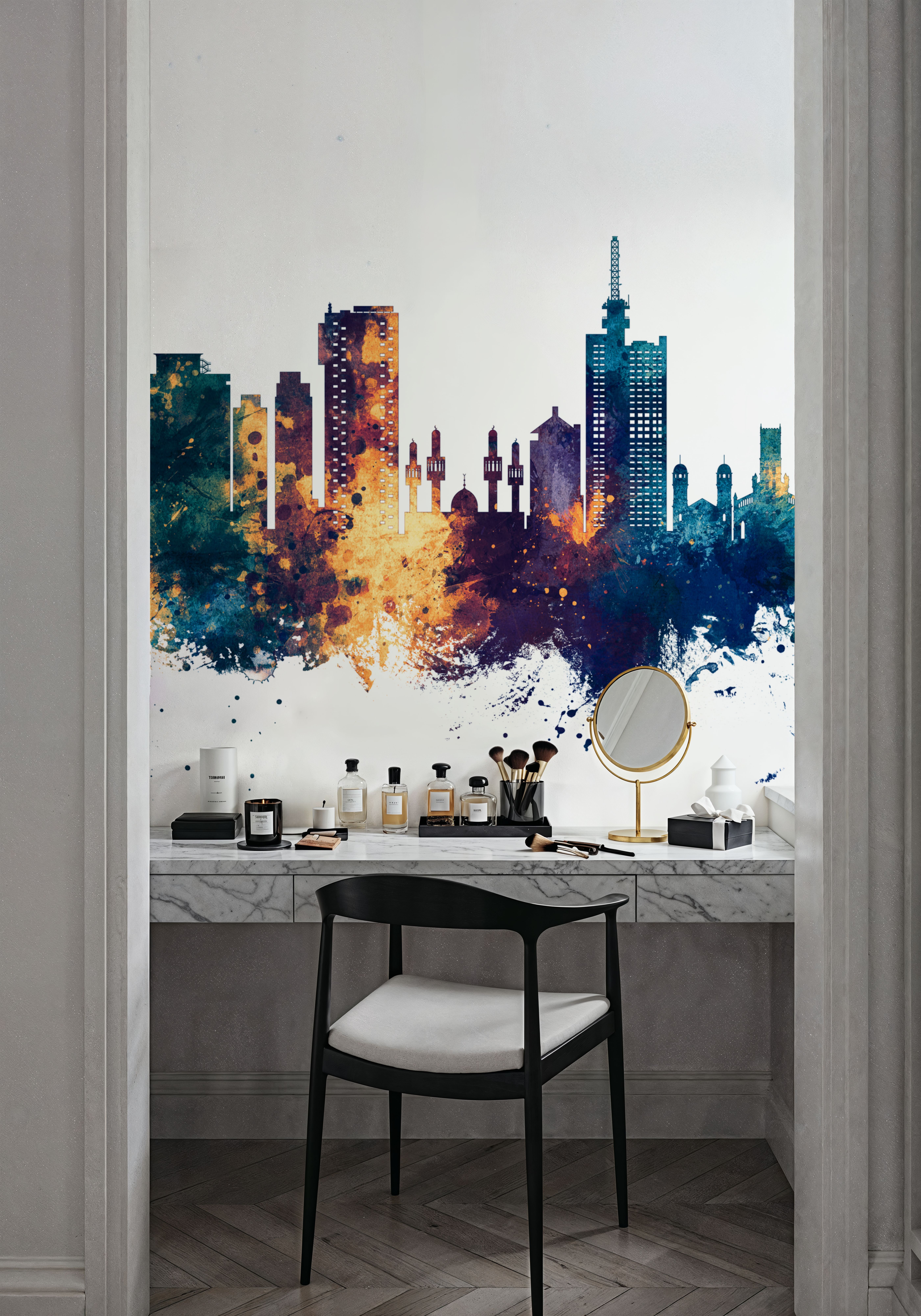 Lagos Nigeria Skyline Blue & Bronze