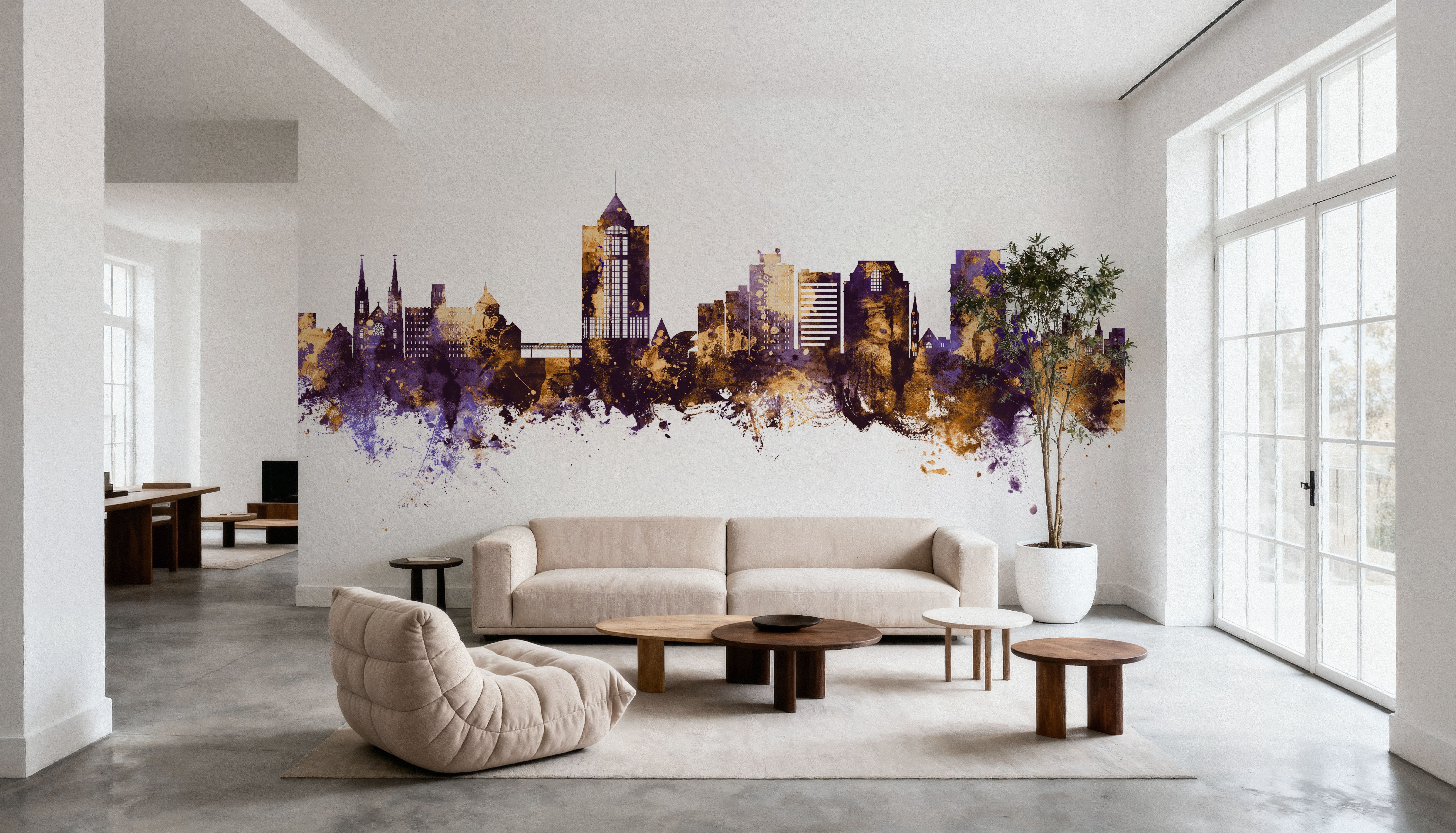 Roanoke Virginia Skyline Purple & Gold