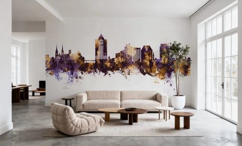 Roanoke Virginia Skyline Purple & Gold