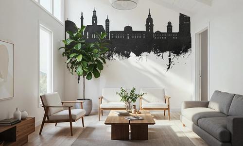 Darmstadt Skyline Black & White