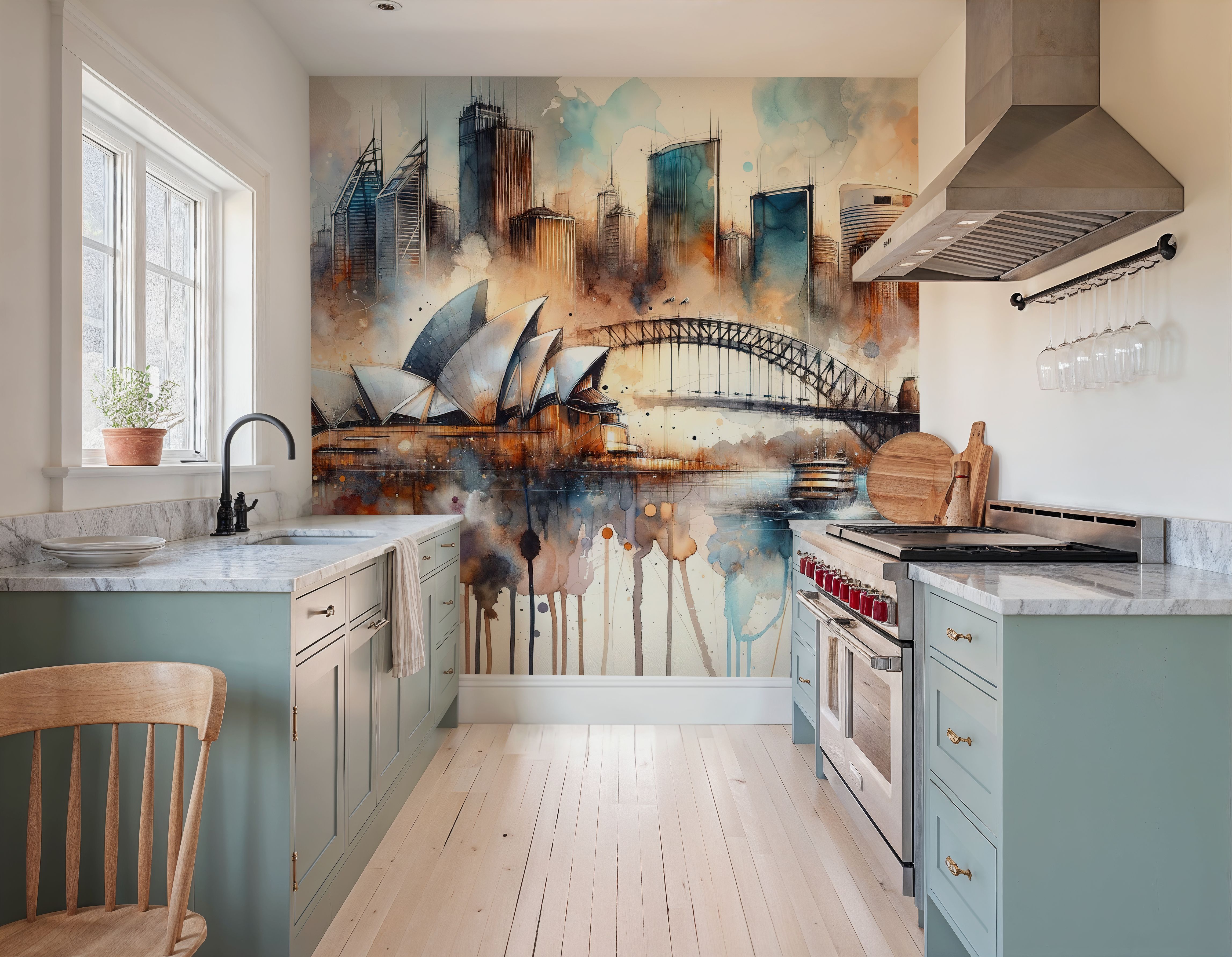 Watercolor Skyline Sydney