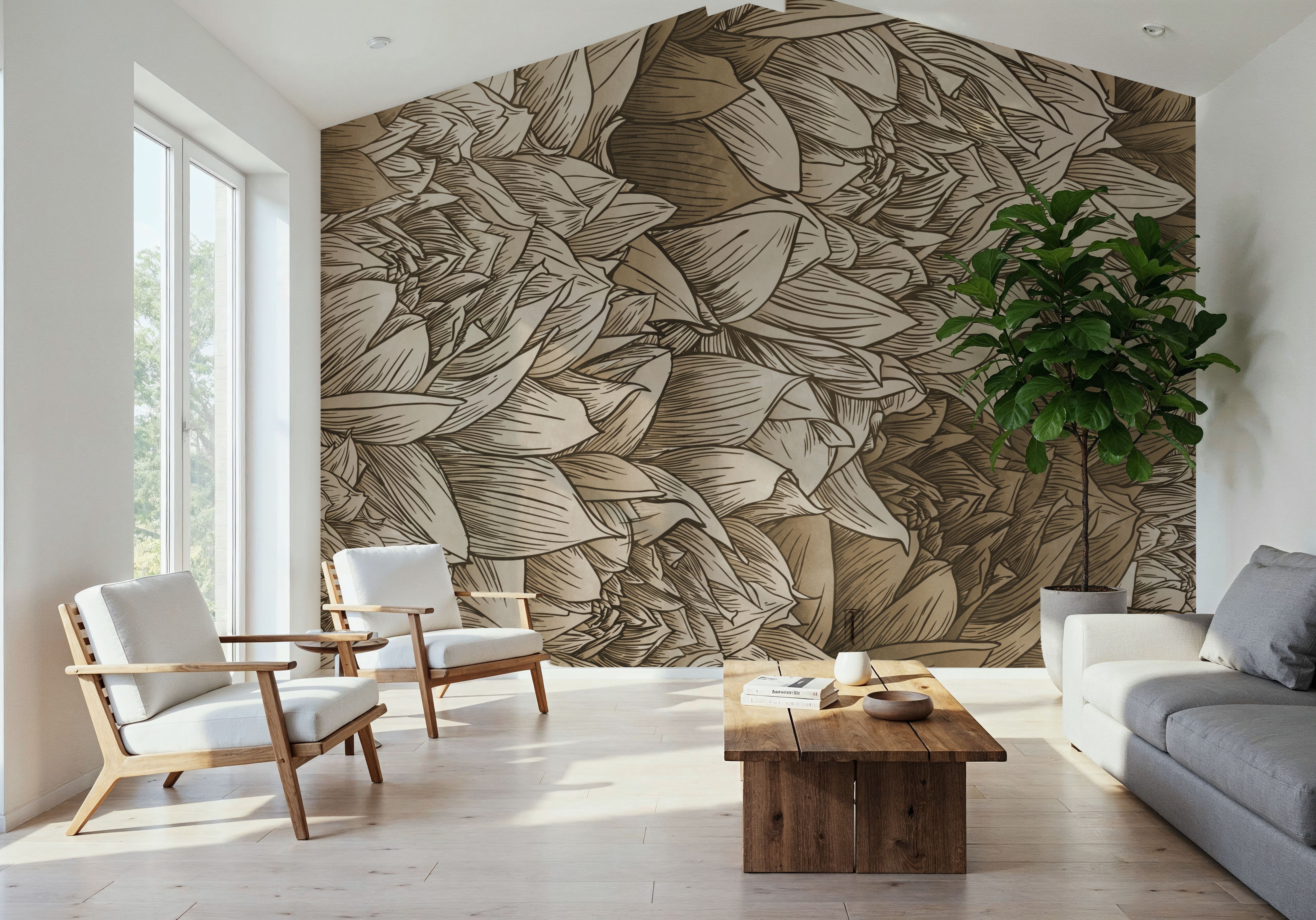 Chasing Dahlia Sepia, Wallpaper