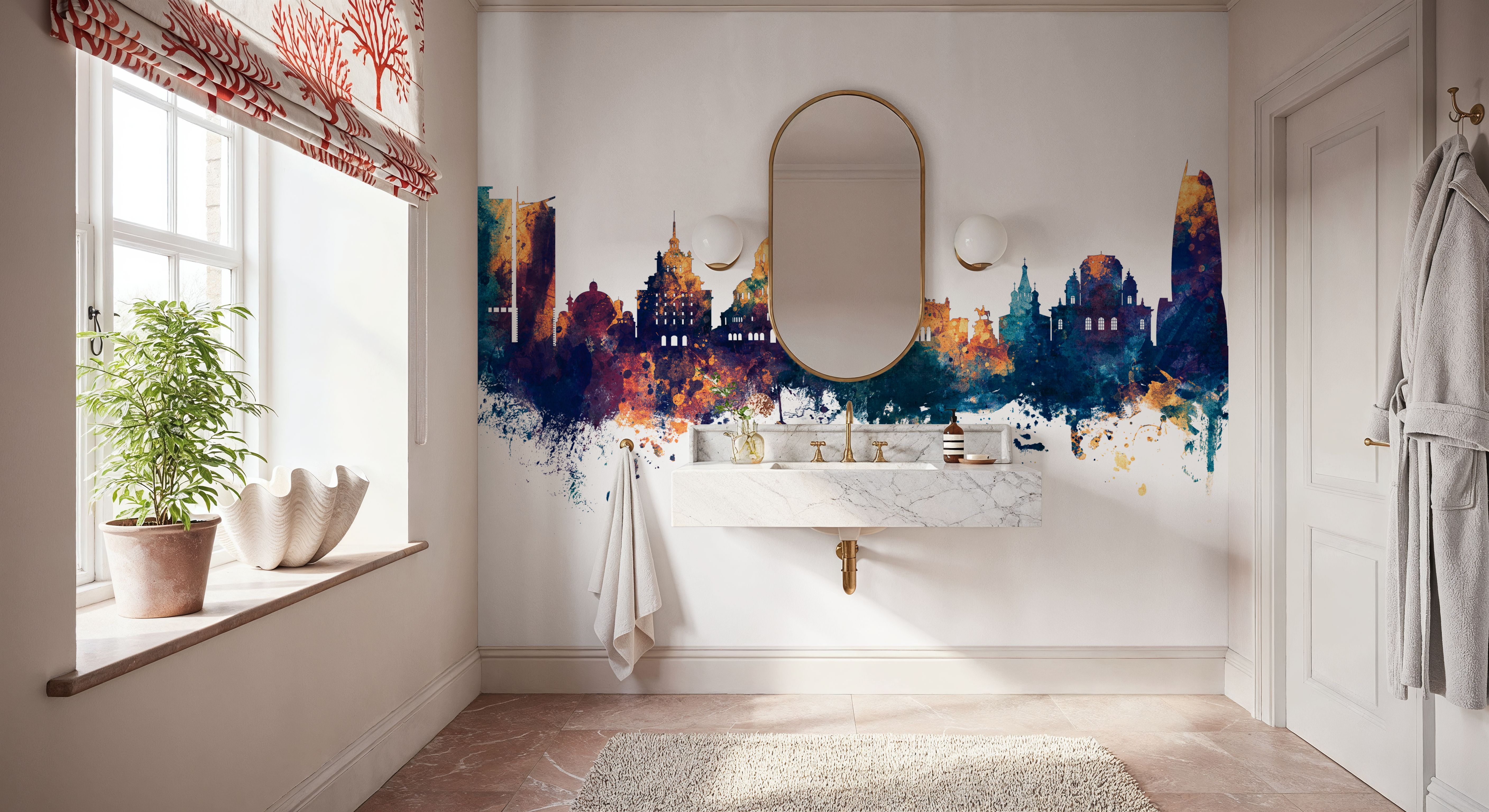 Sofia Bulgaria Skyline Blue & Bronze