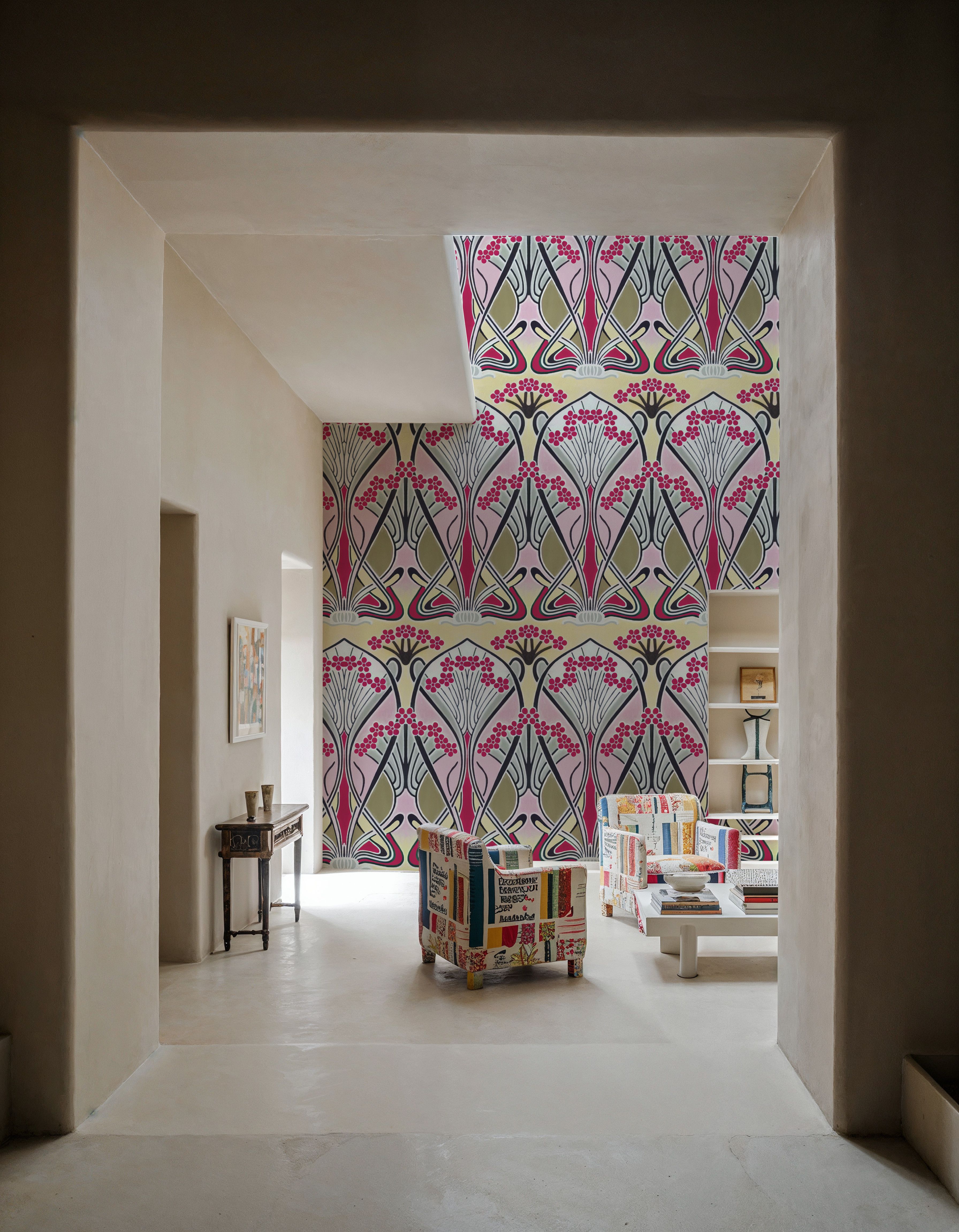 Floral Art Deco Aura, Pink Pop