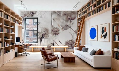 Watercolor Geometry Brown